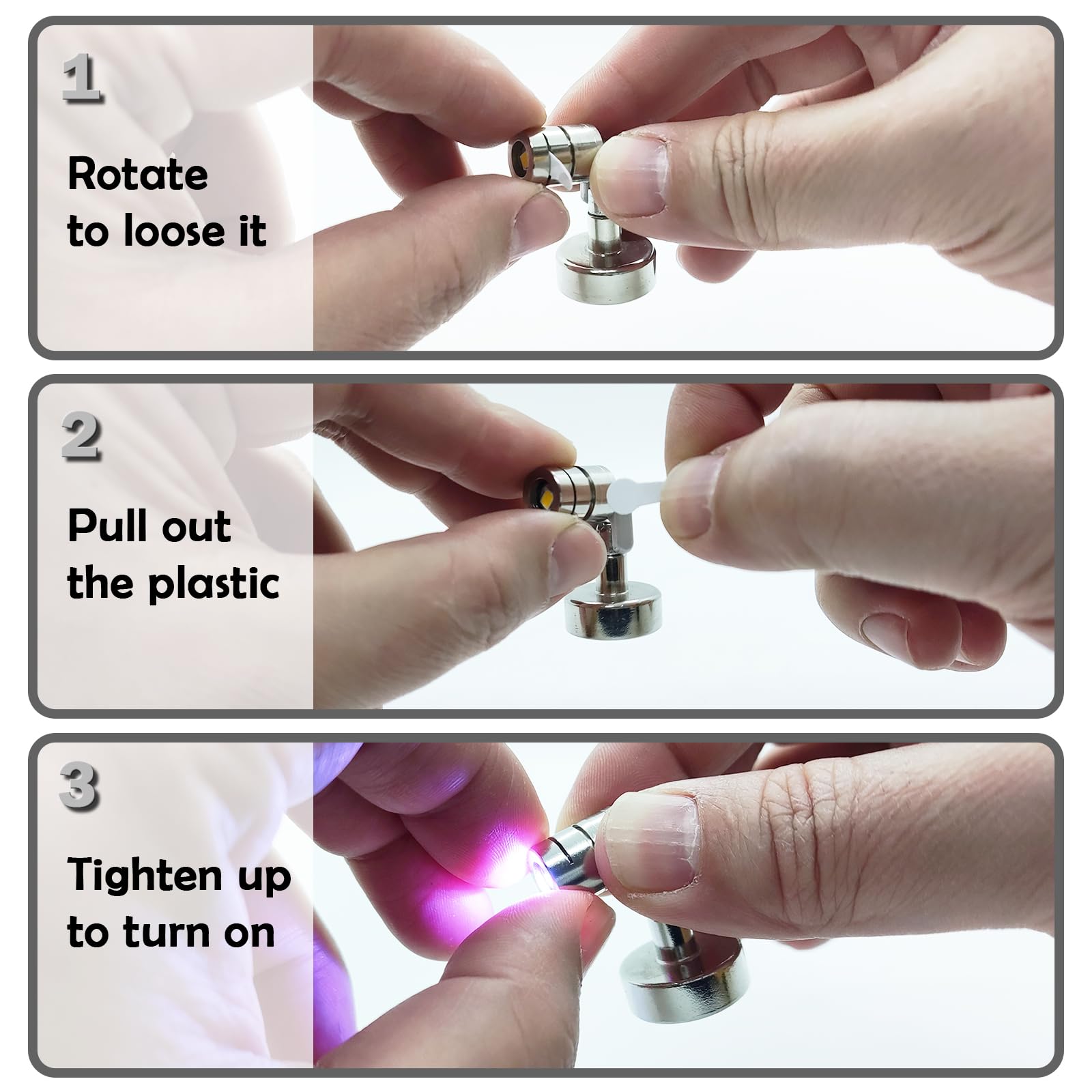 SUZEYAR Miniature LED Spot Light, Battery Operated, Magnet Base, Multicolor Changing, Model MAGNET_METAL_LED