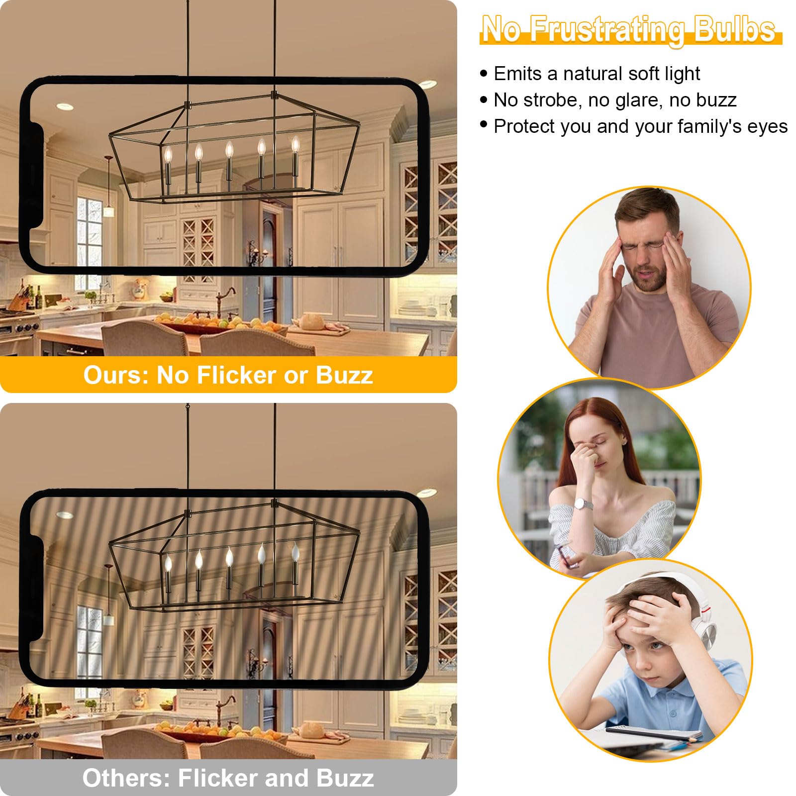 E12 Candelabra Bulbs 60 Watt, Chandelier Light Bulbs LED Candle Bulb 3000K Soft White, B11 LED Bulb Dimmable 6W 500 Lumens Filam