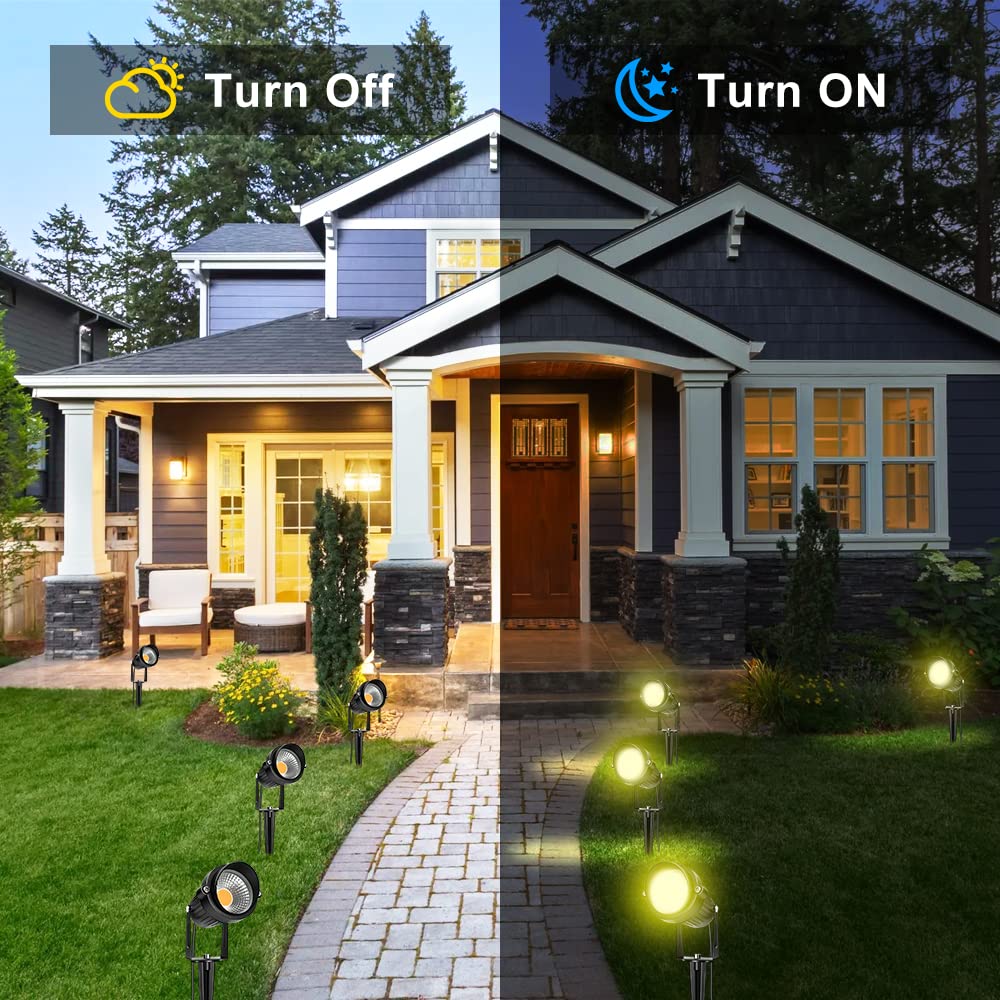 Lightingwill 5W Landscape Lighting  Warm White 3000K-3500K  Dc 12V Led Low Voltage Landscape Lights  Ip65 Waterproof Pathway Lights For Outdoor Garden  Yard  Fence  House  Lawn  Tree  Flags (8 Pack)