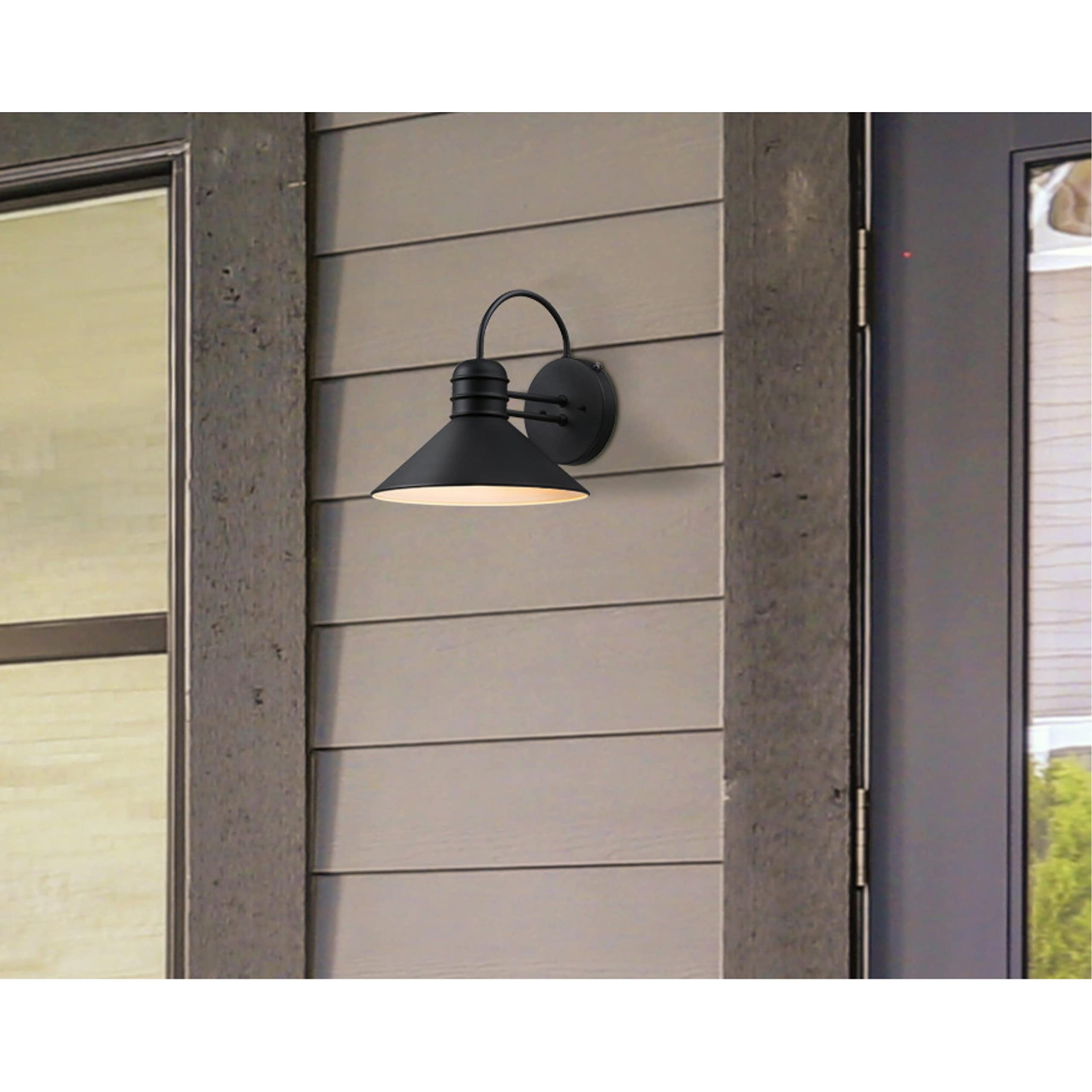 Westinghouse 6120500 Watts Creek Craftsman-Style One Light Outdoor Wall Fixture With Dusk To Dawn Sensor, Textured Black Finish