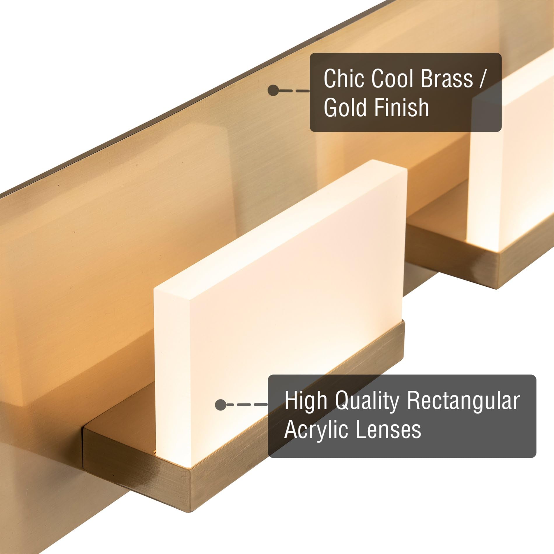 Kira Home 48in Modern 6-Light Bathroom Vanity Light, Cool Brass Finish, Metal, RV-WB9266-CB, 3000k Warm White Light