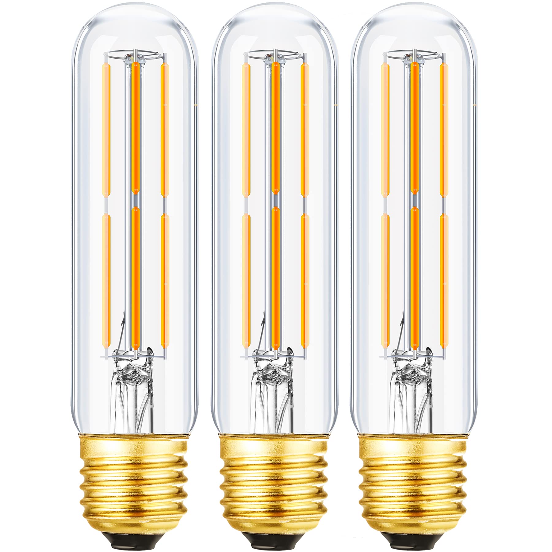 Leools Dimmable Vintage LED Edison Bulbs, 6W Equivalent 60W, Warm White 2700K, Clear Glass, E26 Base, 3 Pack