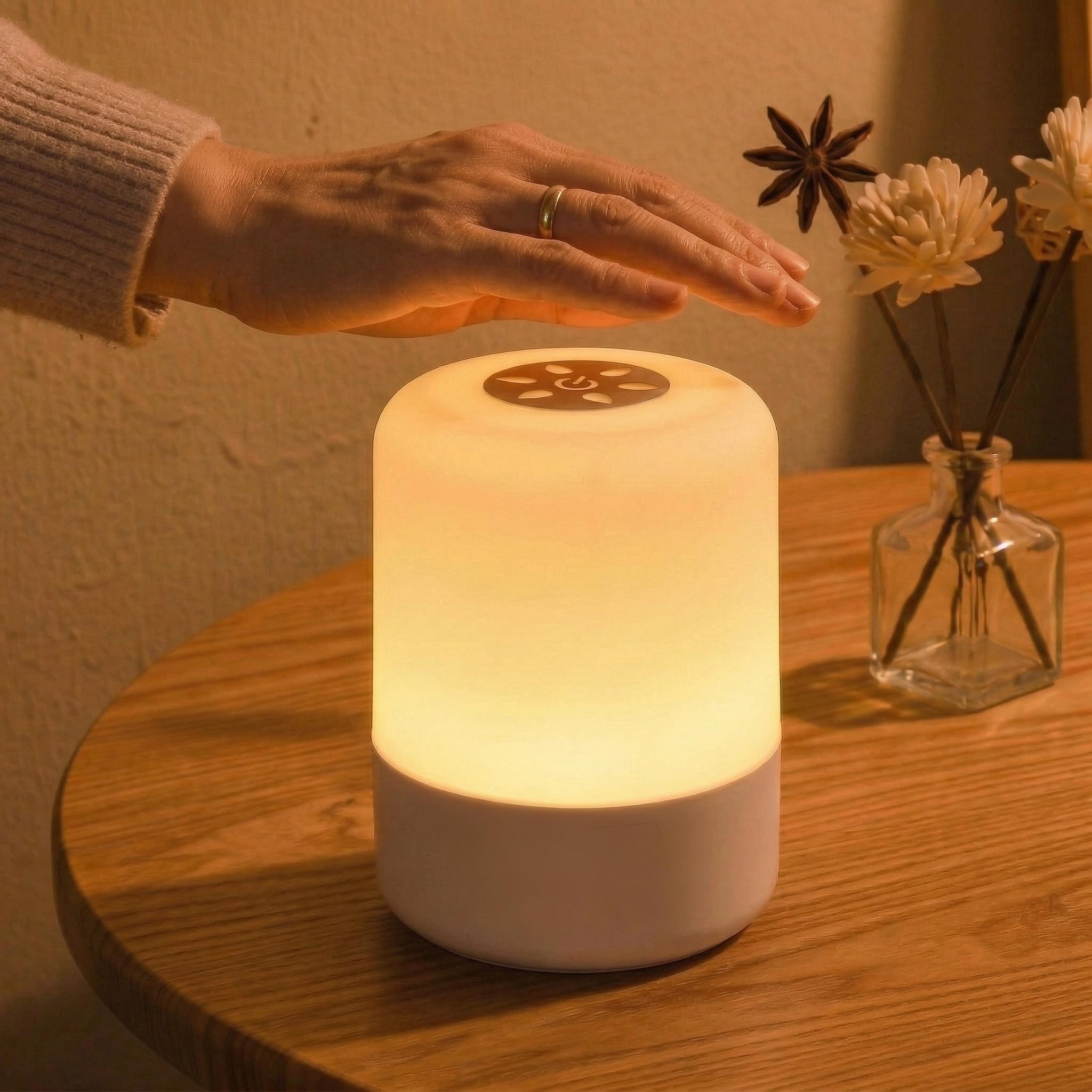 Xofumi Portable Baby Night Light, Dimmable and 3 Light Color Touch Nursery Lamp, Soft Eye Caring, Rechargeable Cordless LED Nigh