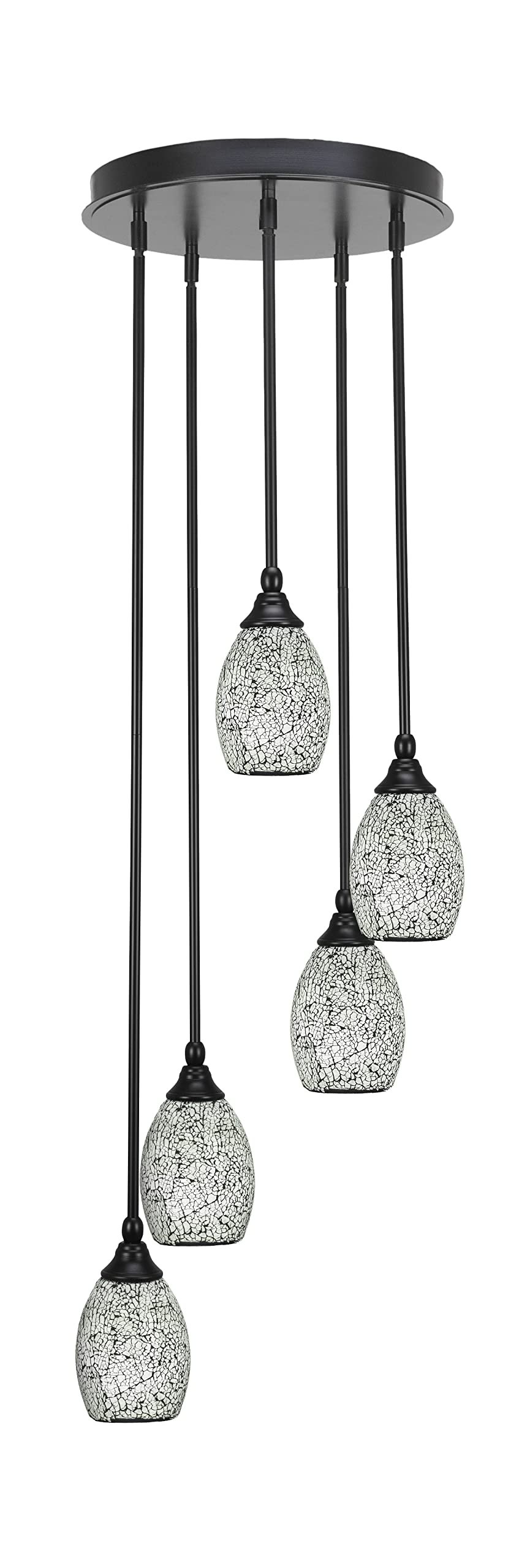 Empire 5 Light Cluster Pendalier in Matte Black Finish (2145-MB-4165)