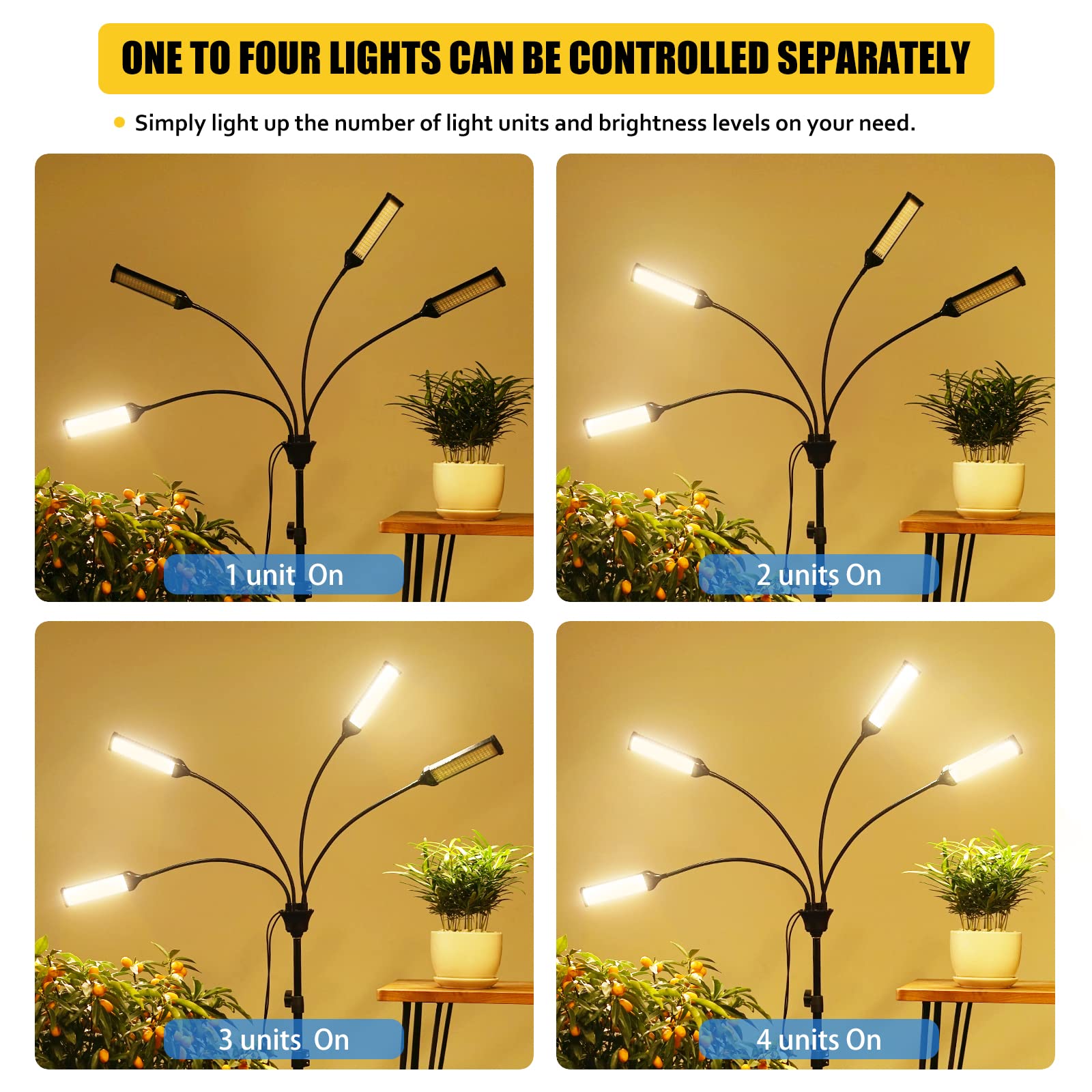 Grow Lights for Indoor Plants, 360pcs LEDs Full Spectrum led Grow Light with Auto On/Off Timing 3/6/9/12/15/18H, 10 Dimmable Lev