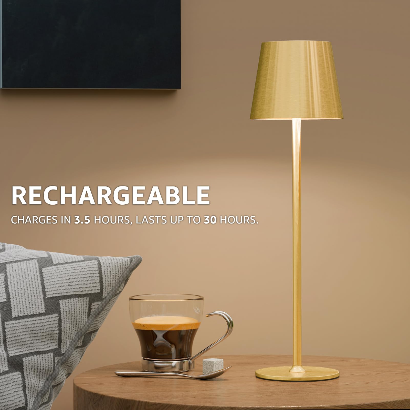 Uuffoo 2 Pack Rechargeable Table Lamp Battery Operated Cordless Table Lamps With 3 Colors Stepless Dimming, Desk Night Light For