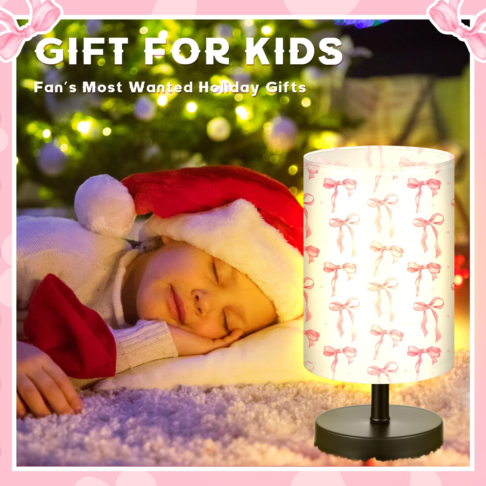 Glooglitter Table Lamp 3 Colors Dimmable Lights 9.72 X 5.12 Inch Night Light Bedside Lamps Decoration For Bedroom Desk Birthday