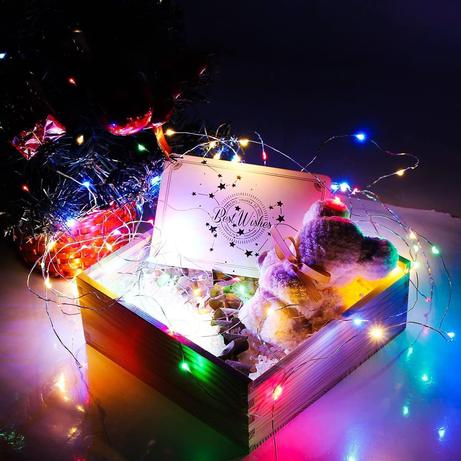 Yiaht 12 Pack Led Fairy Lights Battery Operated String Lights With Timer Waterproof Silver Wire 14 Feet 40 Led Twinkle Mason Jar Lights For Wedding Party Bedroom Patio Christmas Multi-Colored
