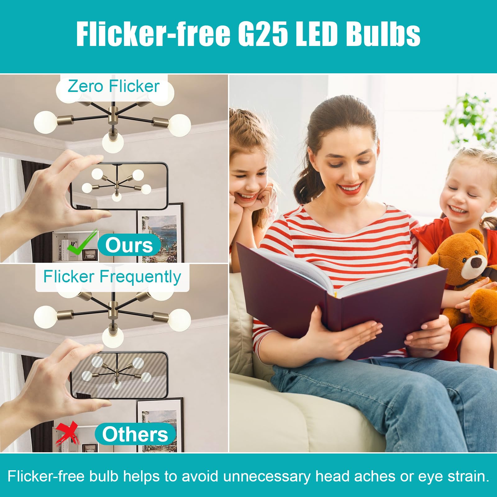 Hansang 8 Pack G25 Led Globe Light Bulbs 4000K Natural Daylight, E26 Base Bathroom Light Bulbs, 60W Incandescent Equivalent, Vanity Mirror Round Light Bulbs, 500Lm, Non-Dimmable