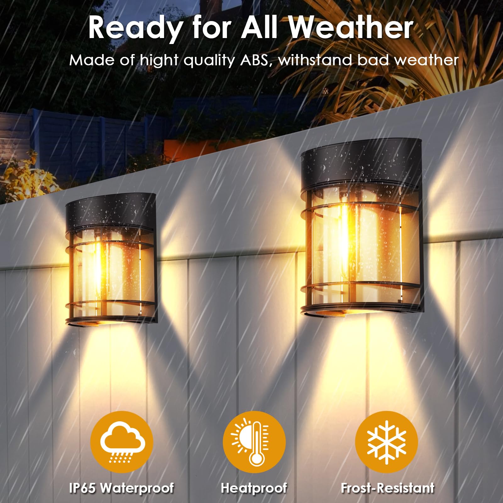 Mancra 6 Pack Solar Fence Lights - Waterproof Led Filament Bulb For Outdoor Patio & Garden