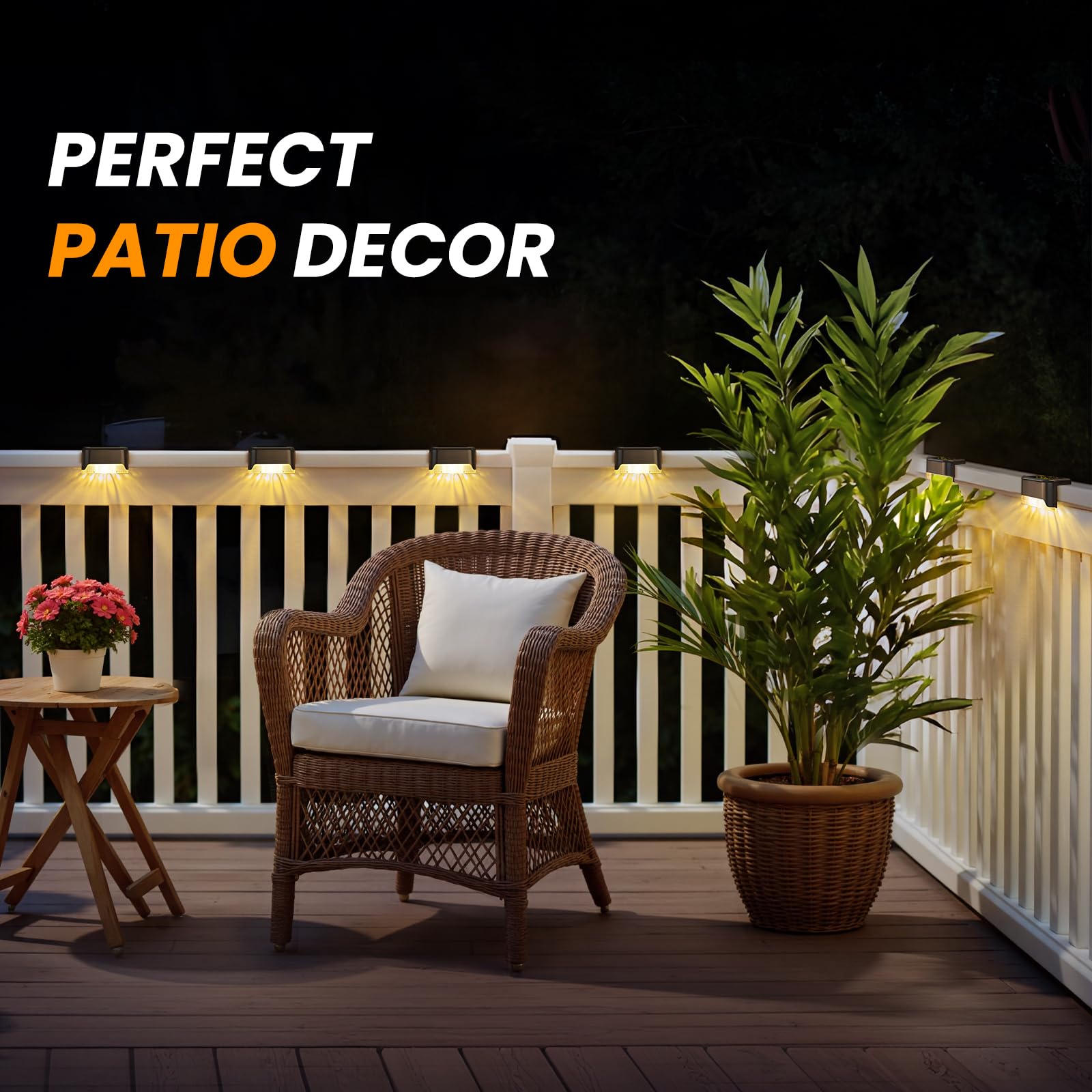 Aponuo Solar Deck Lights 16 Pack, Solar Lights Outdoor Waterproof Led Solar Step Lights For Outside Stairs,Fence,Backyard,Patio(