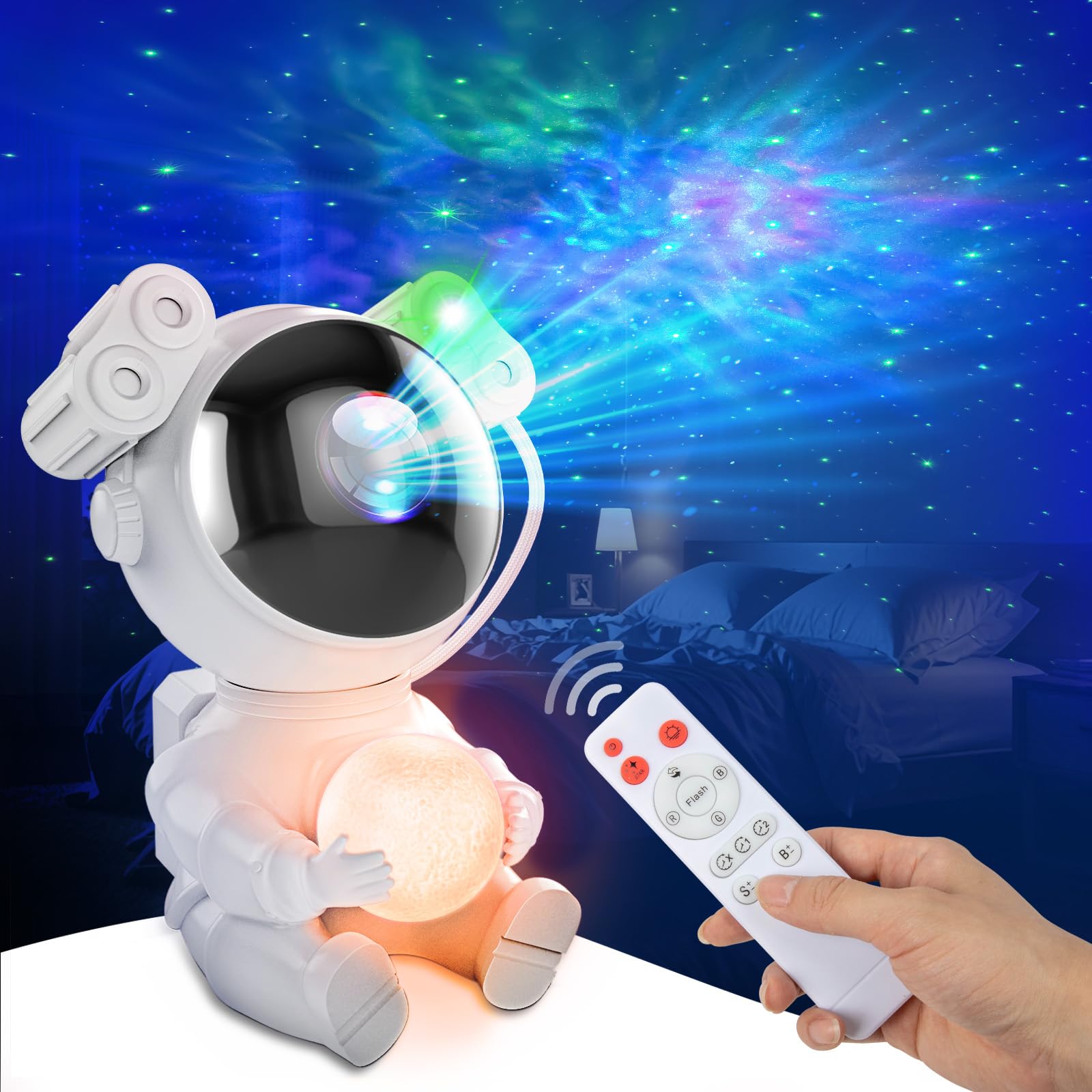 Astronaut Galaxy Projector Night Light Star With Timer And Remote Galaxy Light With Seven Colors Moon Night Light Led Nebula Lights For Kids Adults For Bedroom Gaming Room Decor Gift (Spherical)