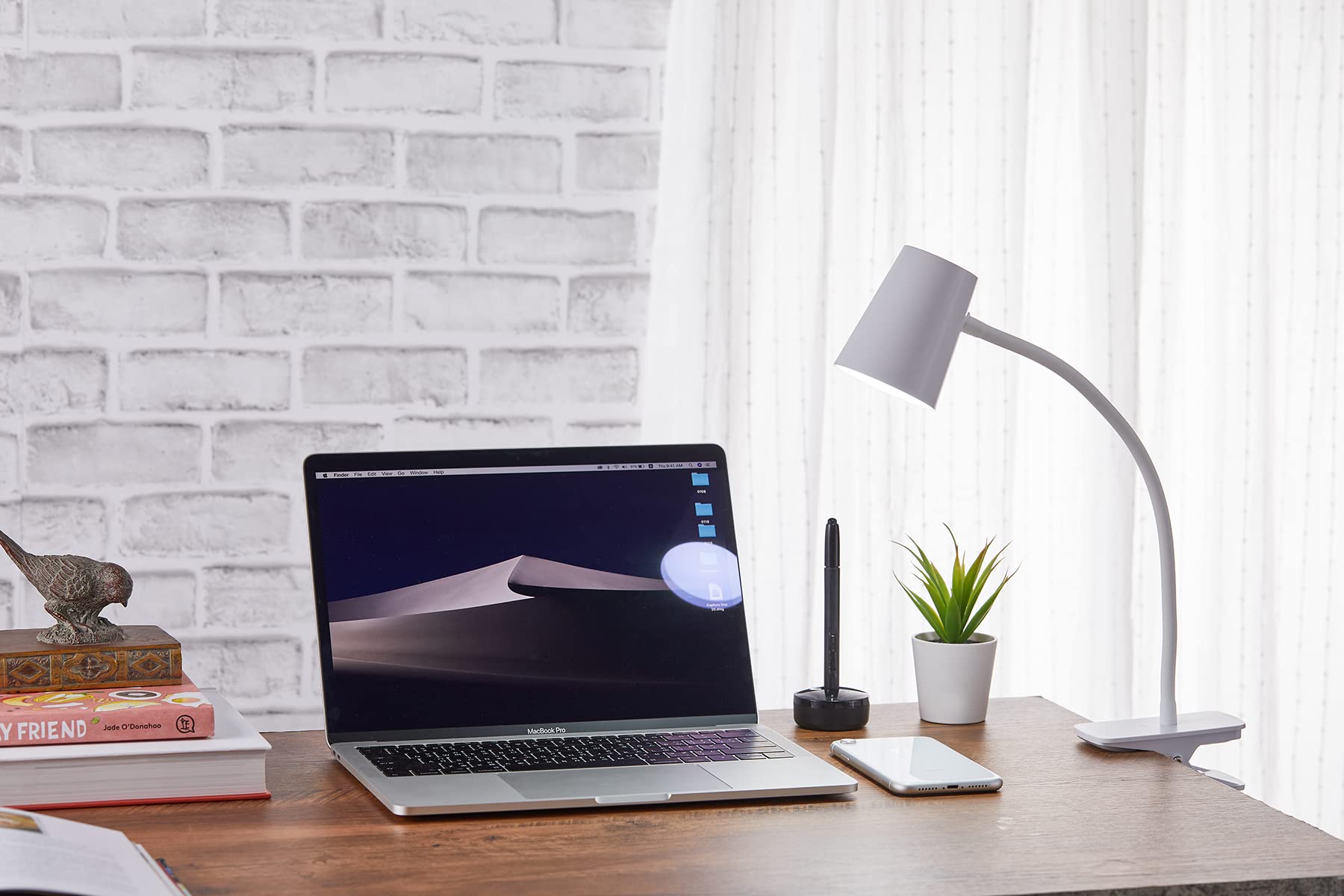 Bostitch Office LED Clamp Light, Adjustable & Flexible Neck, Flicker-Free, White, Model LED2103
