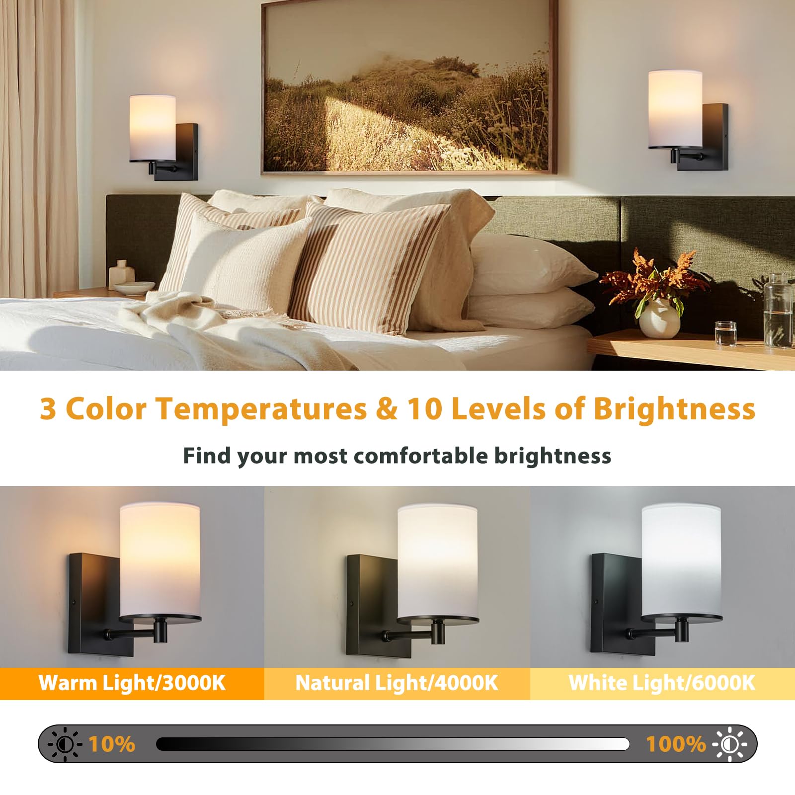 TERLEENART Battery Operated Wall Sconce Set of Two,13 RGB Colors Dimmable Rechargeable Wall Sconces with Remote Control,Wall Lig