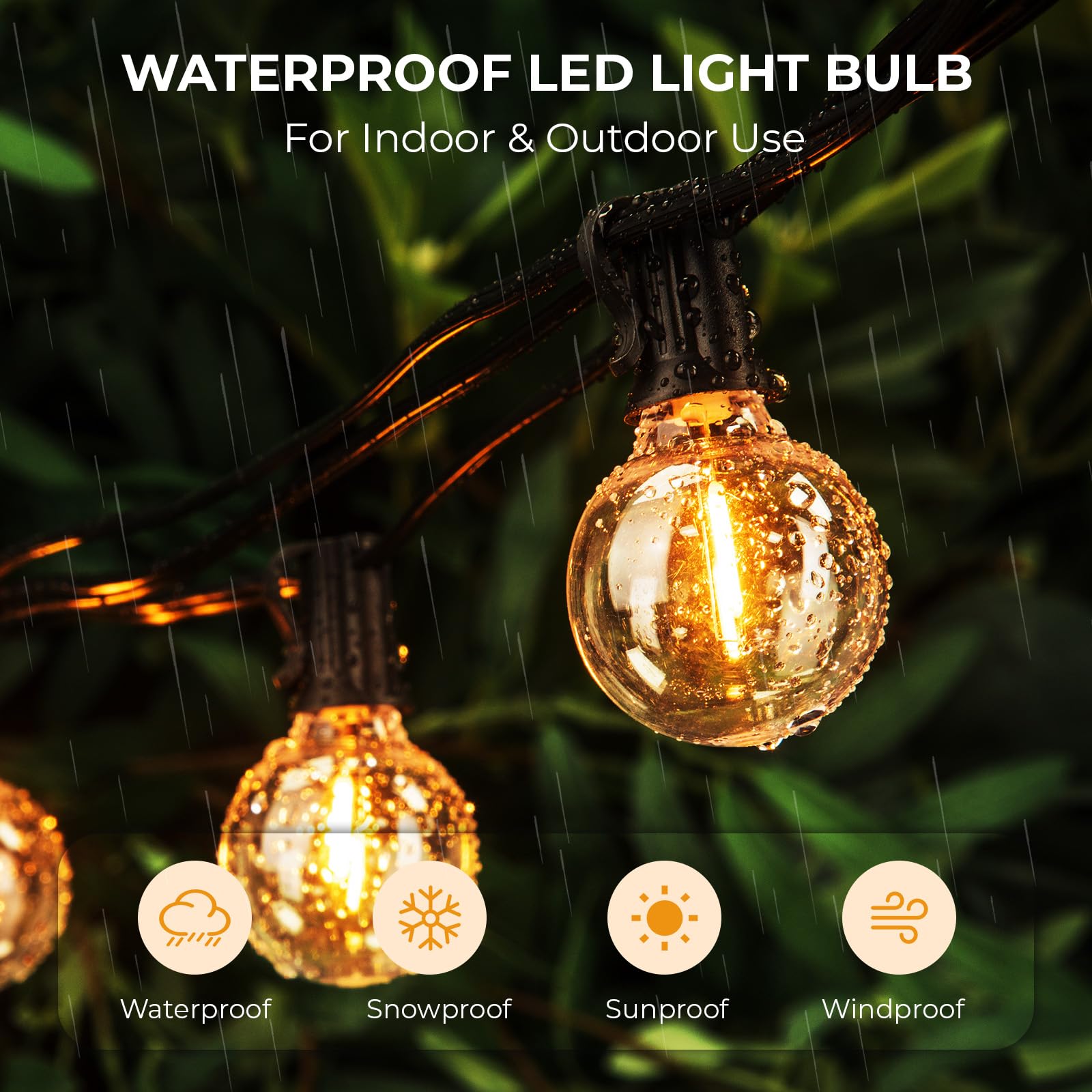 Huazhqing 25 Pack G40 Replacement Led Light Bulbs 0.6W Shatterproof Globe Bulb Fits E12 Candelabra Screw Base Dimmable Light Bul