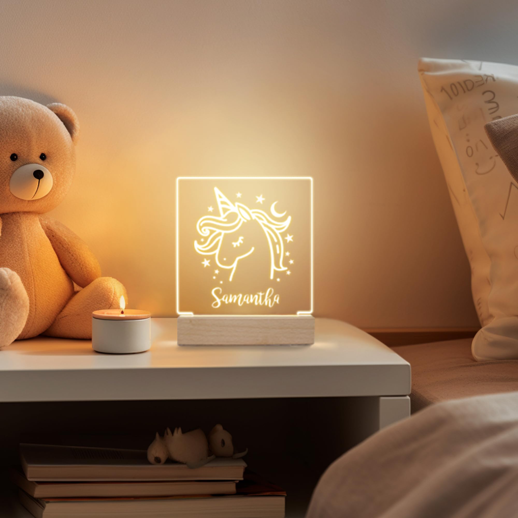 Personalized Night Light For Kids Girls Boys Customized Gifts For Baby Nursery Bedroom Decor Unicorn
