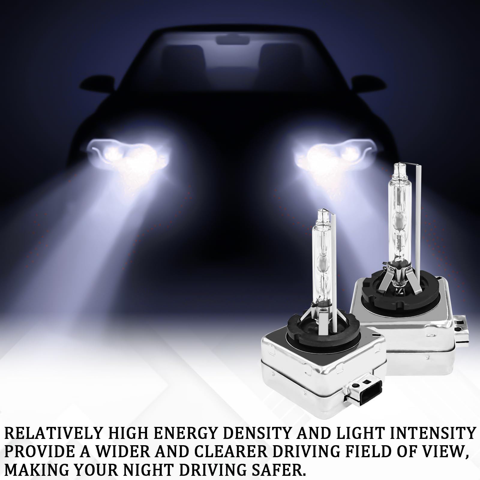 SamWinGear D3S HID Headlight Bulbs 2PCS 35W Super Bright White D3S Original Replacement Lights 12V High Beam Low Beam