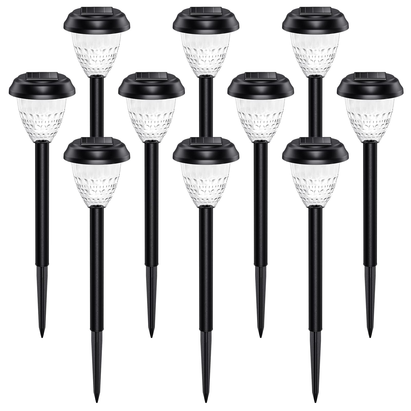 Urago Super Bright Solar Lights, Waterproof 10 Pack, Dusk To Dawn Up To 12 Hrs Solar Powered Outdoor Pathway Garden Lights Auto