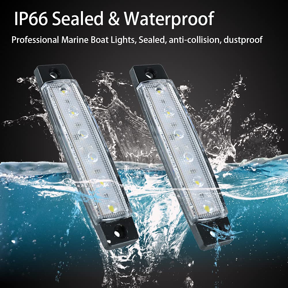 WIMACT Marine Boat Lights, 12V Waterproof Interior Navigation Lighting, 10 Pack, White