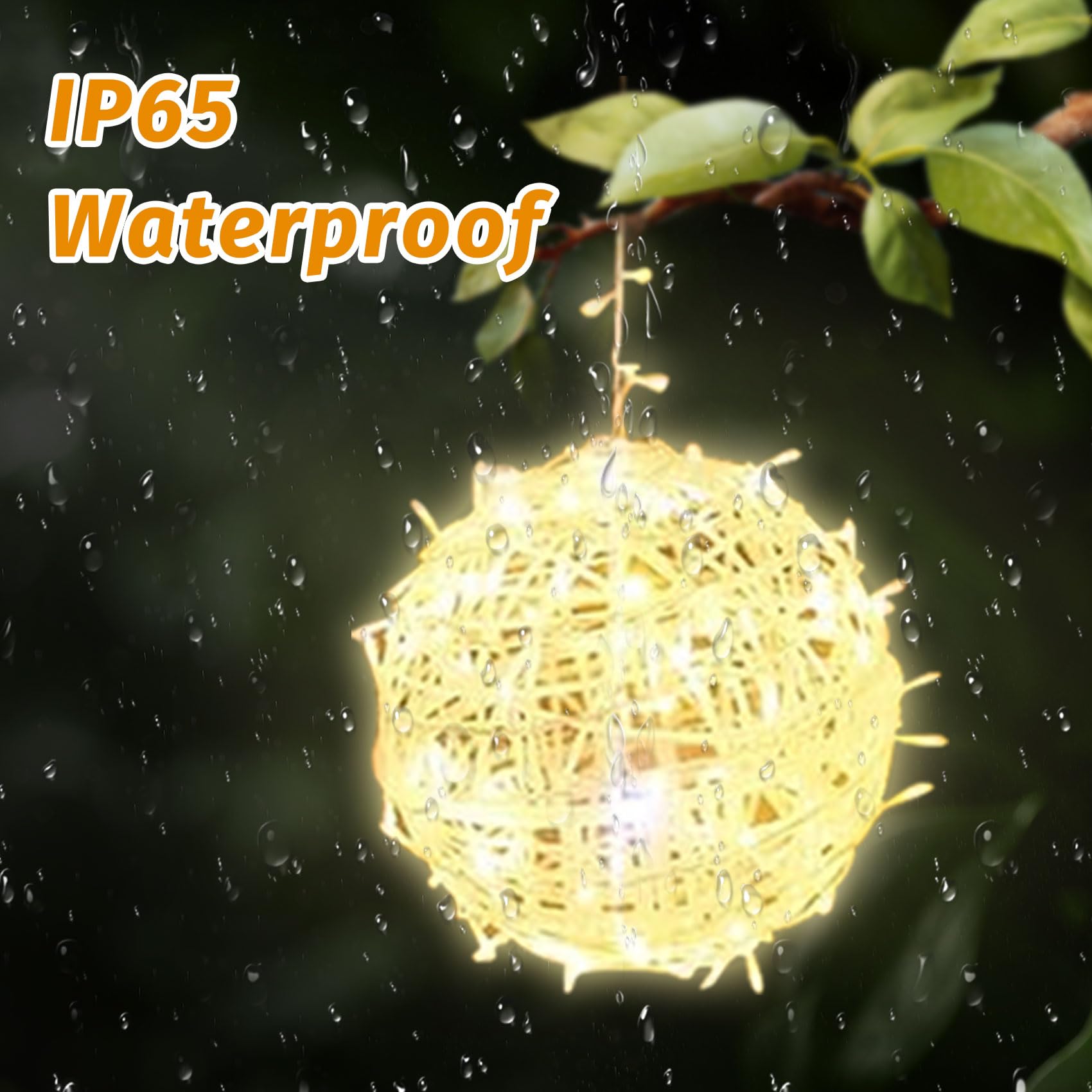 Baung Christmas String Lights Outdoors,4 Pack 7.98&quot; Sphere Lights,Ball Tree Garden Globe Lights For Home, Party, Christmas, Porch Patio,Wedding, Garden,Tree Decoration With Plug