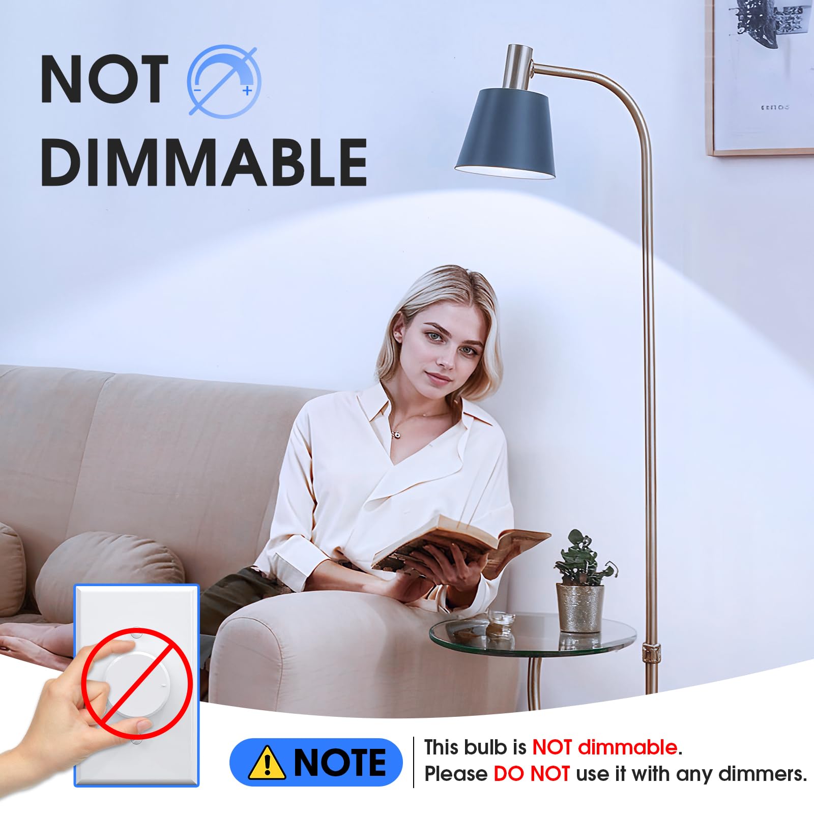 Maylaywood A19 Led Light Bulb, 60 Watt Equivalent Led Bulbs, Cool White 6000K, 850Lm, E26 Base, Non-Dimmable, 9W Bright White, 2