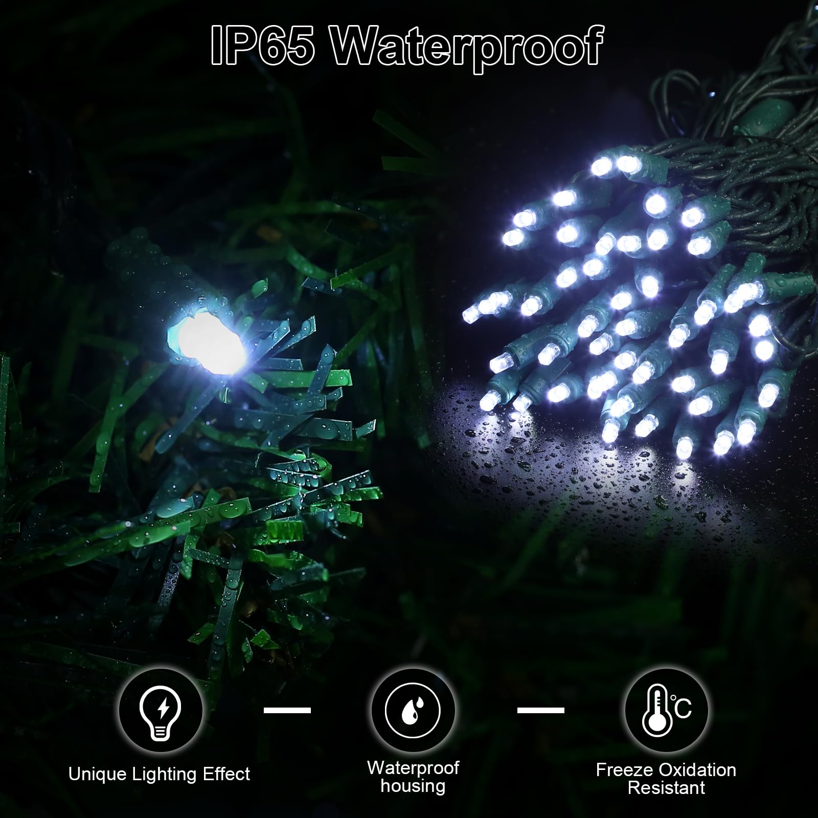 Cool White Led Christmas Lights - 25Ft 50 Counts Christmas Lights Outdoor Waterproof, 5Mm Wide Angle Commercial Grade Mini Light