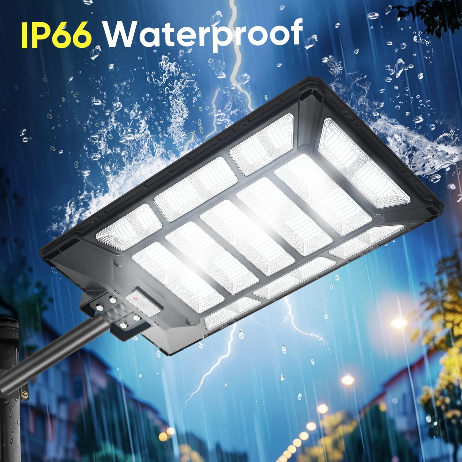 6000W Solar Street Lights Outdoor 600000Lm 1028 Beads Commercial Parking Lot Lights Dusk To Dawn Waterproof Solar Security Flood