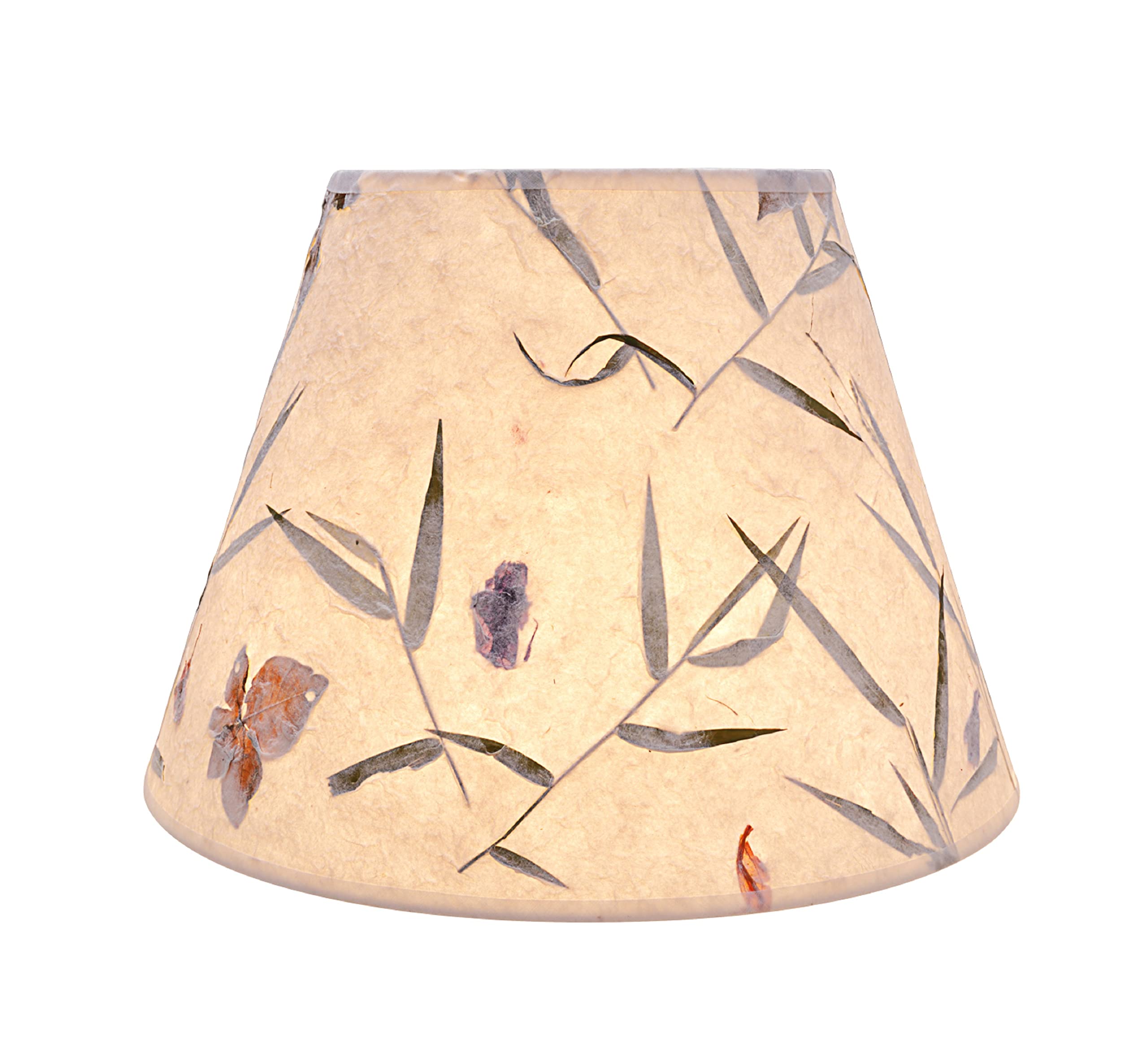 Aspen Creative Transitional Empire Lamp Shade, Off White Petal Paper, 7in Top x 13in Bottom x 9.5in Slant Height, Model 32688