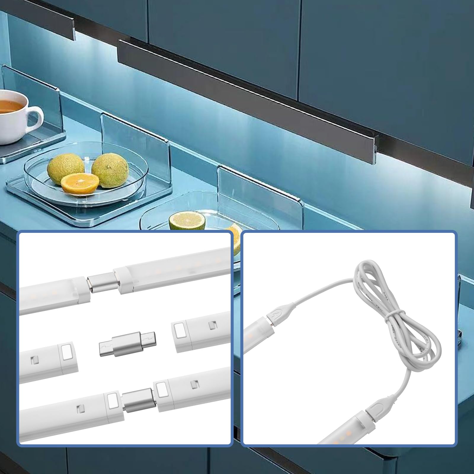 THLIFURE LED Cabinet Lights Bar, Motion Sensor, Dimmable, Wireless Remote, Ultra Thin, 1ft, White, 3-Pack, Model TH-SSCABL-00