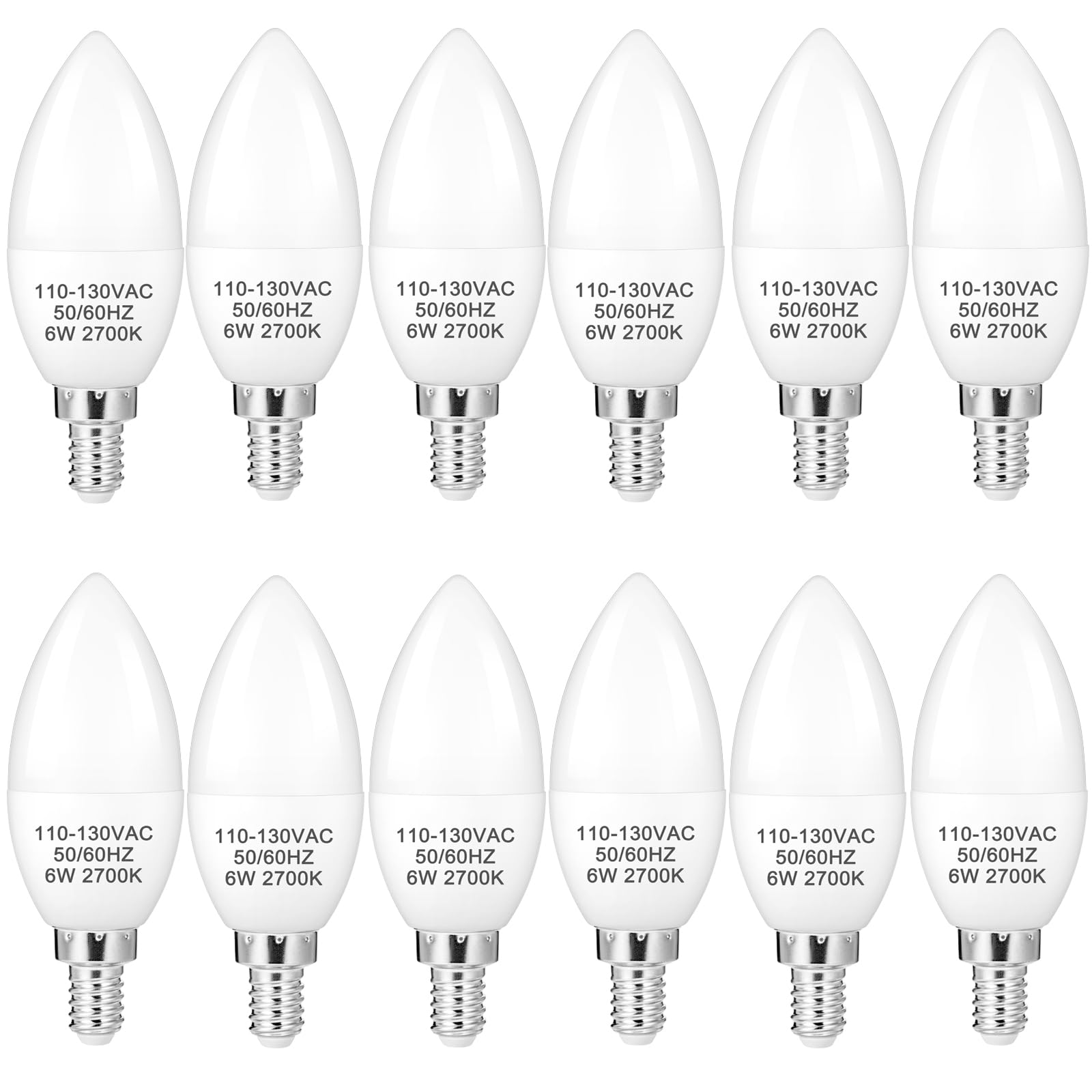 Diamiaq B11 Led Light Bulb 2700K Warm White E12 Chandelier Non-Dimmable Bulb Candelabra Light Bulbs Candle Bulbs For Ceiling Fan