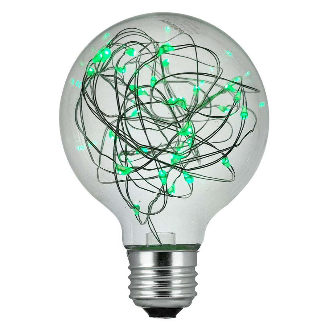 Sunlite 81175 G25 Globe Bulb  LED Fairy-Lights Inside  1.5 Watts  Medium (E26) Base  Non Dimmable  Party Decoration  Holiday Lighting  String Light  Green  1 Count