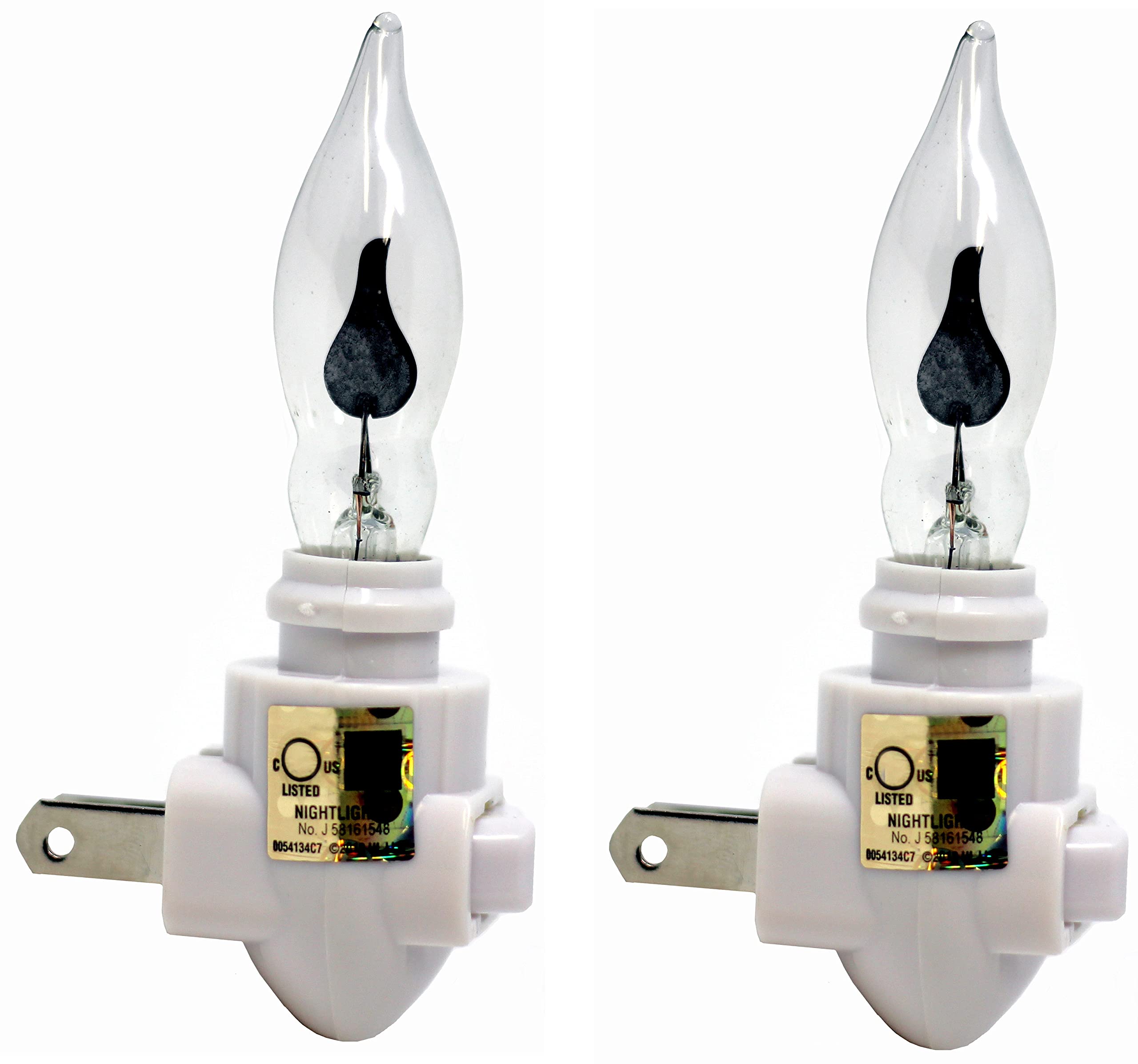 Creative Hobbies Night Light Modules - Plug-in, Flicker Bulbs, White Plastic, Model NLWW & A101, Pack of 2