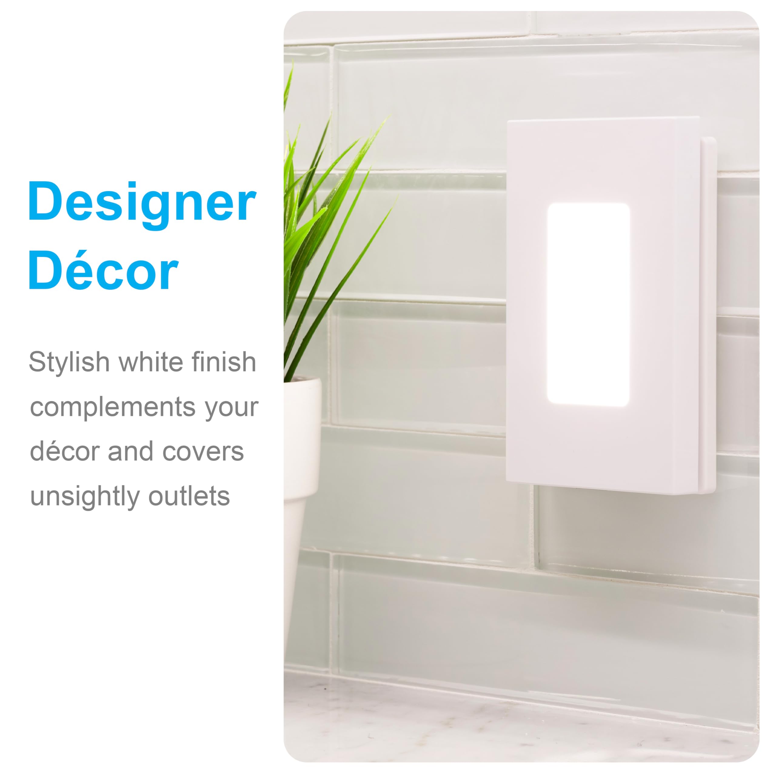 Ge Slimline Coverlite Led Night Light, Plug-In, Dusk To Dawn, Modern Outlet Cover, Ul Certified, Ideal For Bedroom, Nursery, Bat