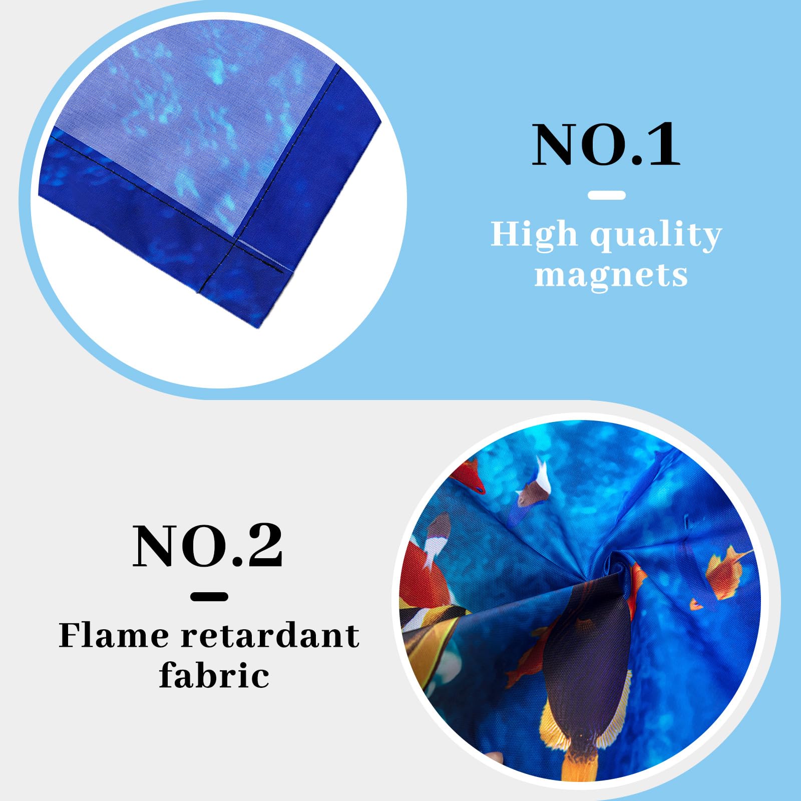 VIHOSE Fluorescent Light Covers, 4 Pcs, Magnetic Filters, Reduce Glare, 2x2 Feet, Polyvinyl Chloride, Sea Color, Model FLC-001