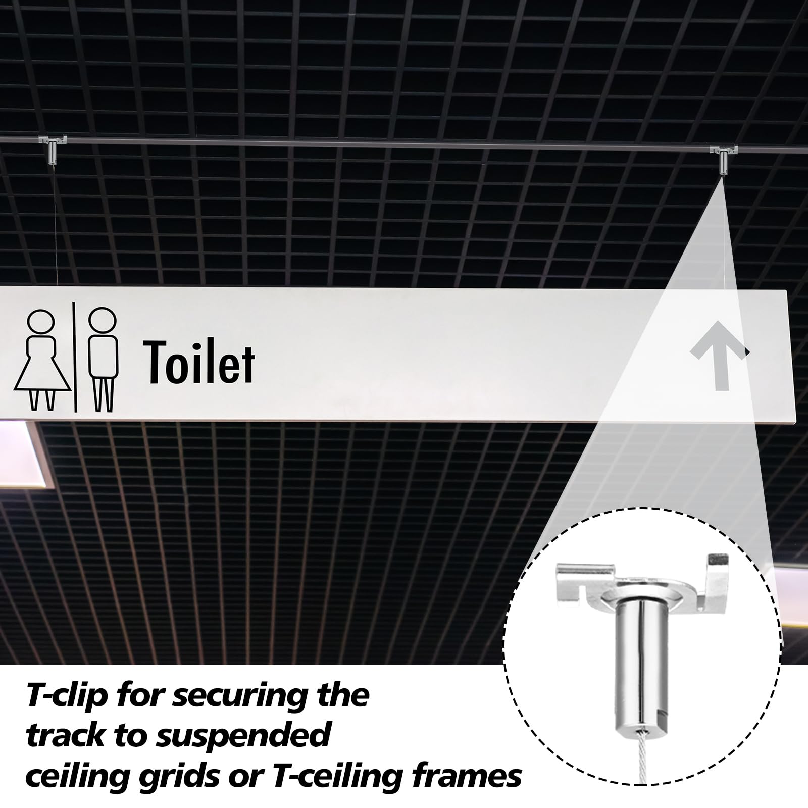 Shimeyao 10 Pcs T Bar Ceiling Clips Track Lighting Attachment 120V T Bar Grid Drop Ceiling Clip To Mount Track To Drop Grid For Systems In Chrome (Silver)