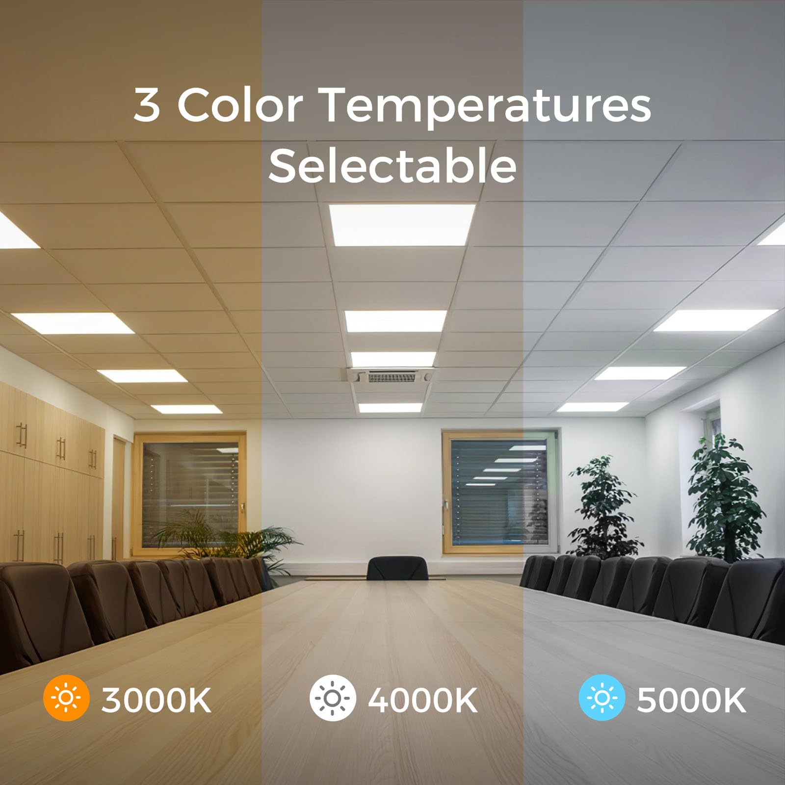 Comiled 2x2 LED Flat Panel Light, 4 Pack, Dimmable, 20/30/40W, 3000K/4000K/5000K, Aluminum