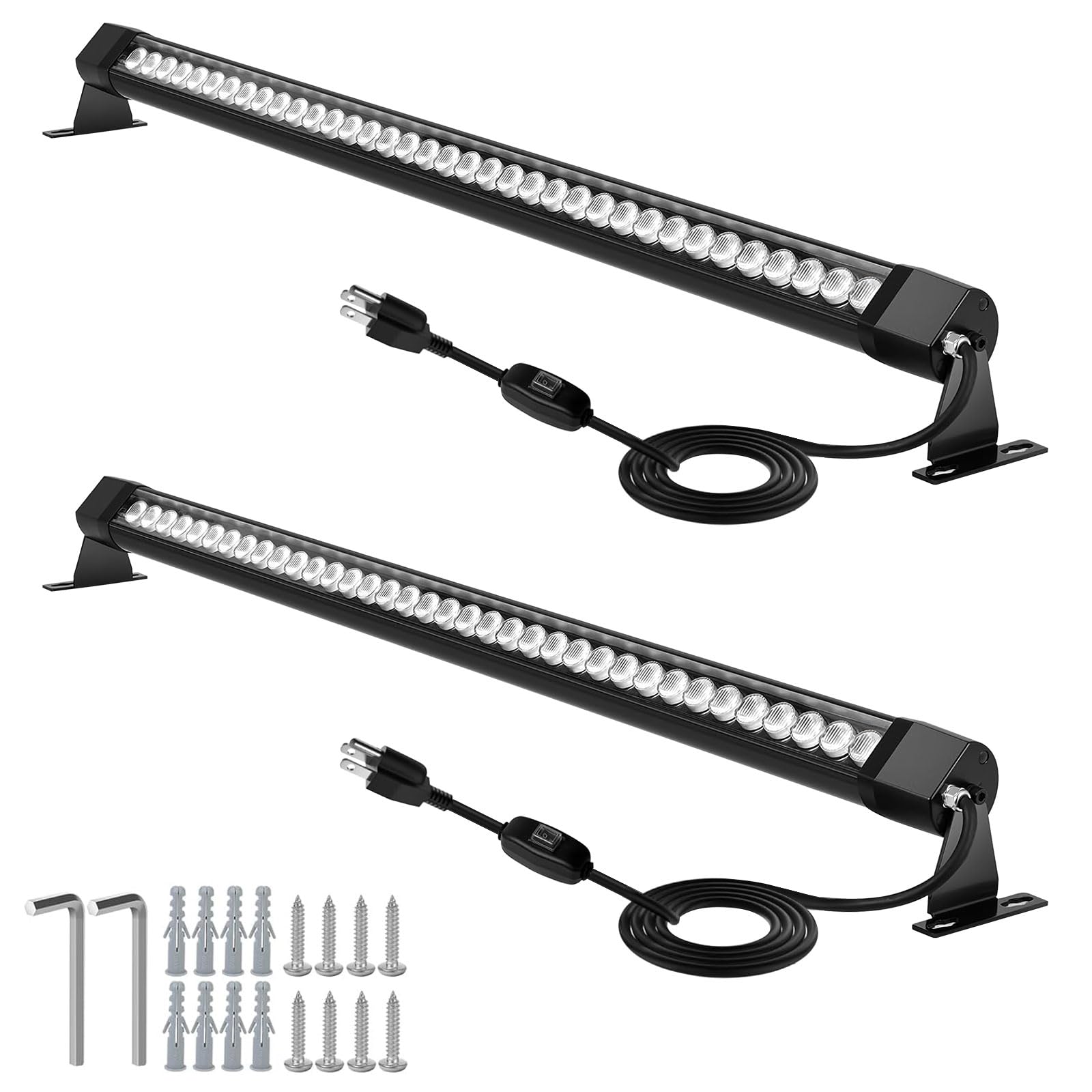 LED Wall Washer Lights Bar 2 Pack 54W 6000K Outdoor Wall Wash Lighting 40 Inch IP67 Waterproof 120V Outdoor LED Light Bar with Switch On/Off for Garden Backyard Building Courtyard Landscape Lighting