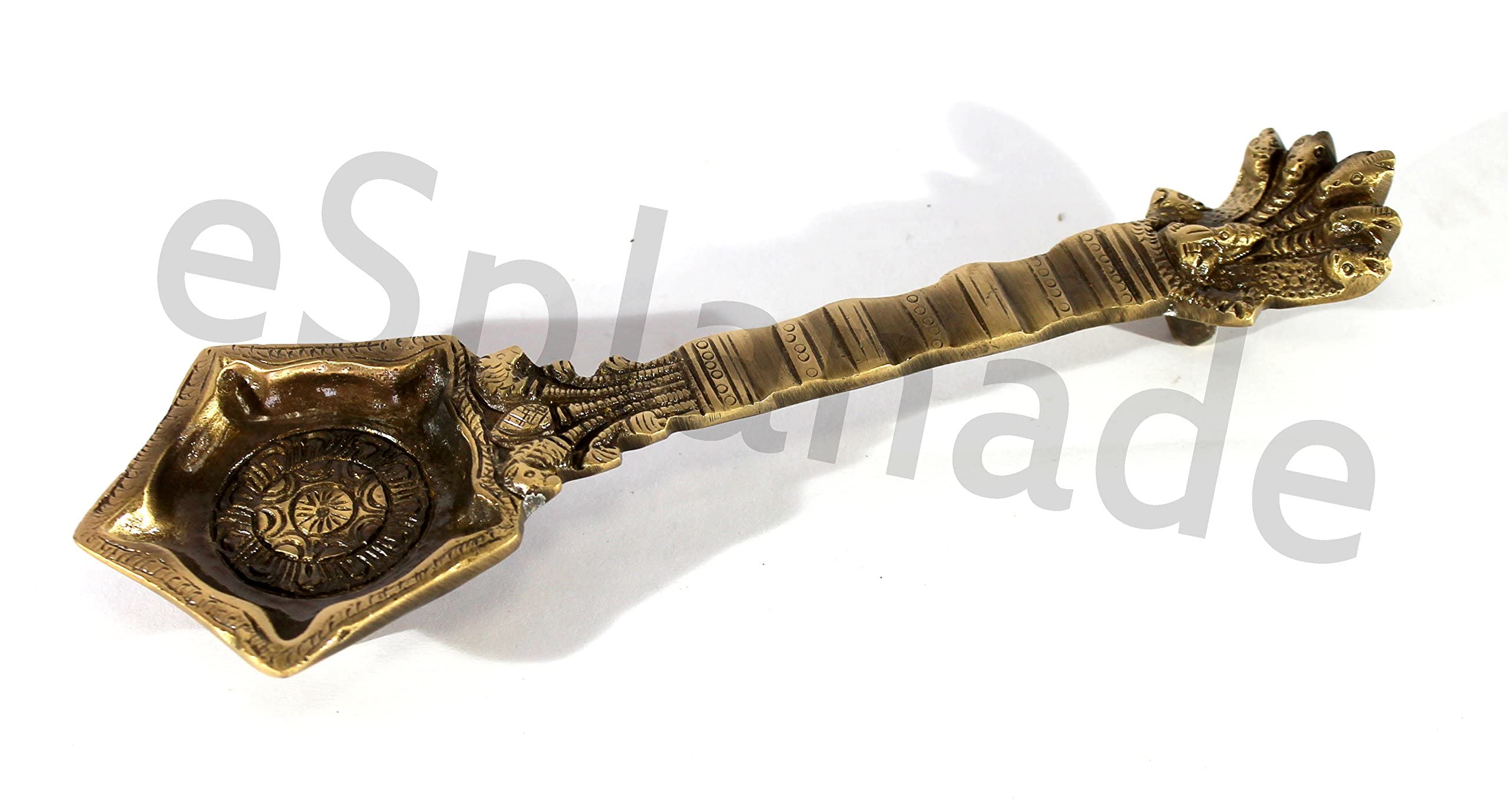 Esplanade Brass Panchmukhi Nag Head Diya | 8.5 Oil Lamp | Golden Decor