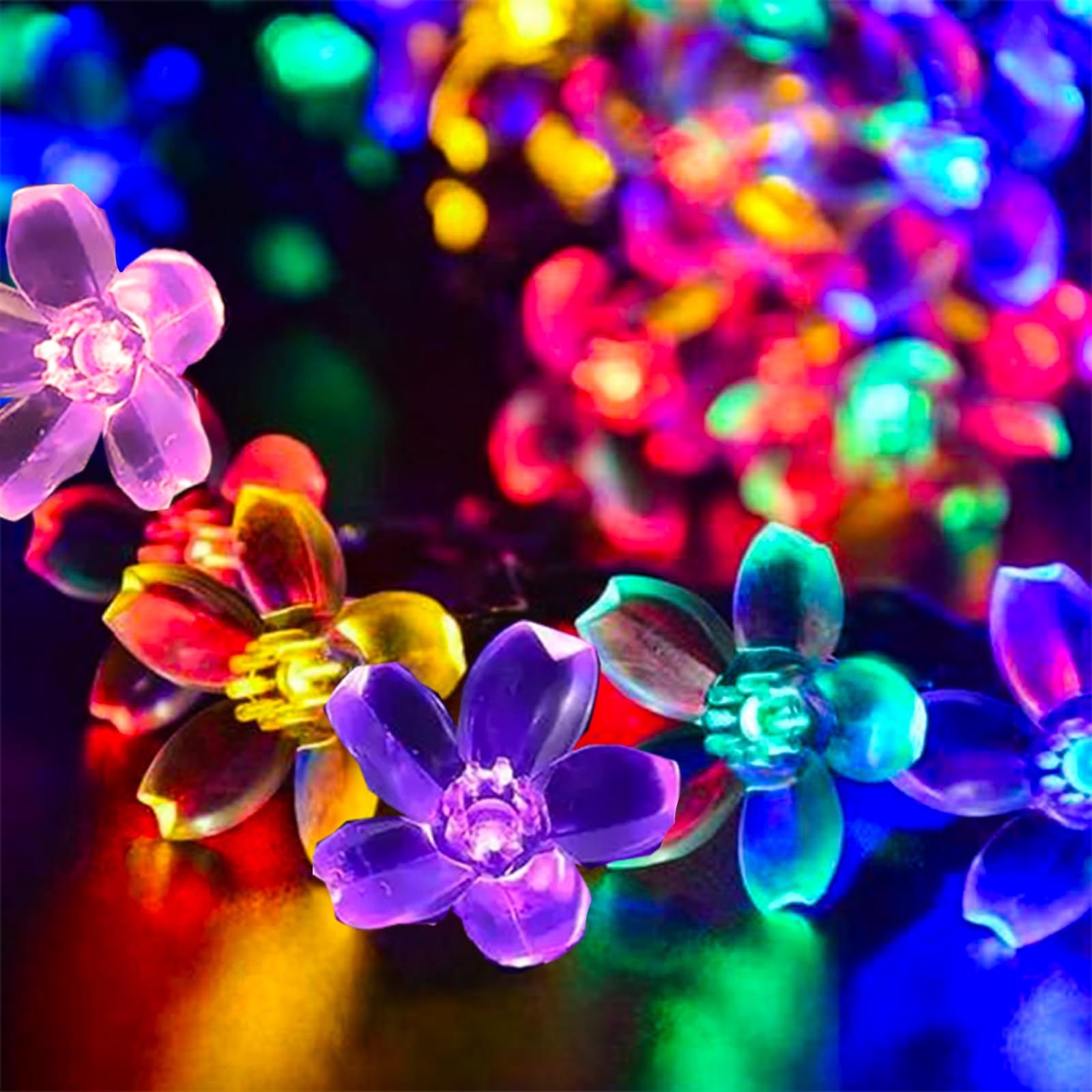 Battery Operated and USB Plug in Fairy Flower String Lights, 9.8 ft 30 LED Cherry Blossom 8 Modes Timer Indoor Bedroom Party Wed
