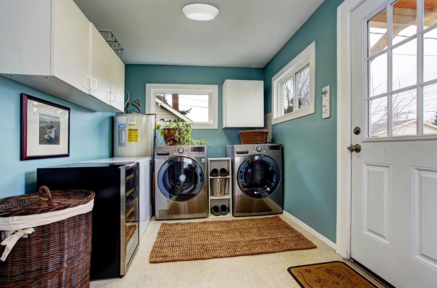 Lithonia Lighting 13in Round LED Flush Mount Ceiling Light, Dimmable, White, Alloy Steel, Model FMML 13 827