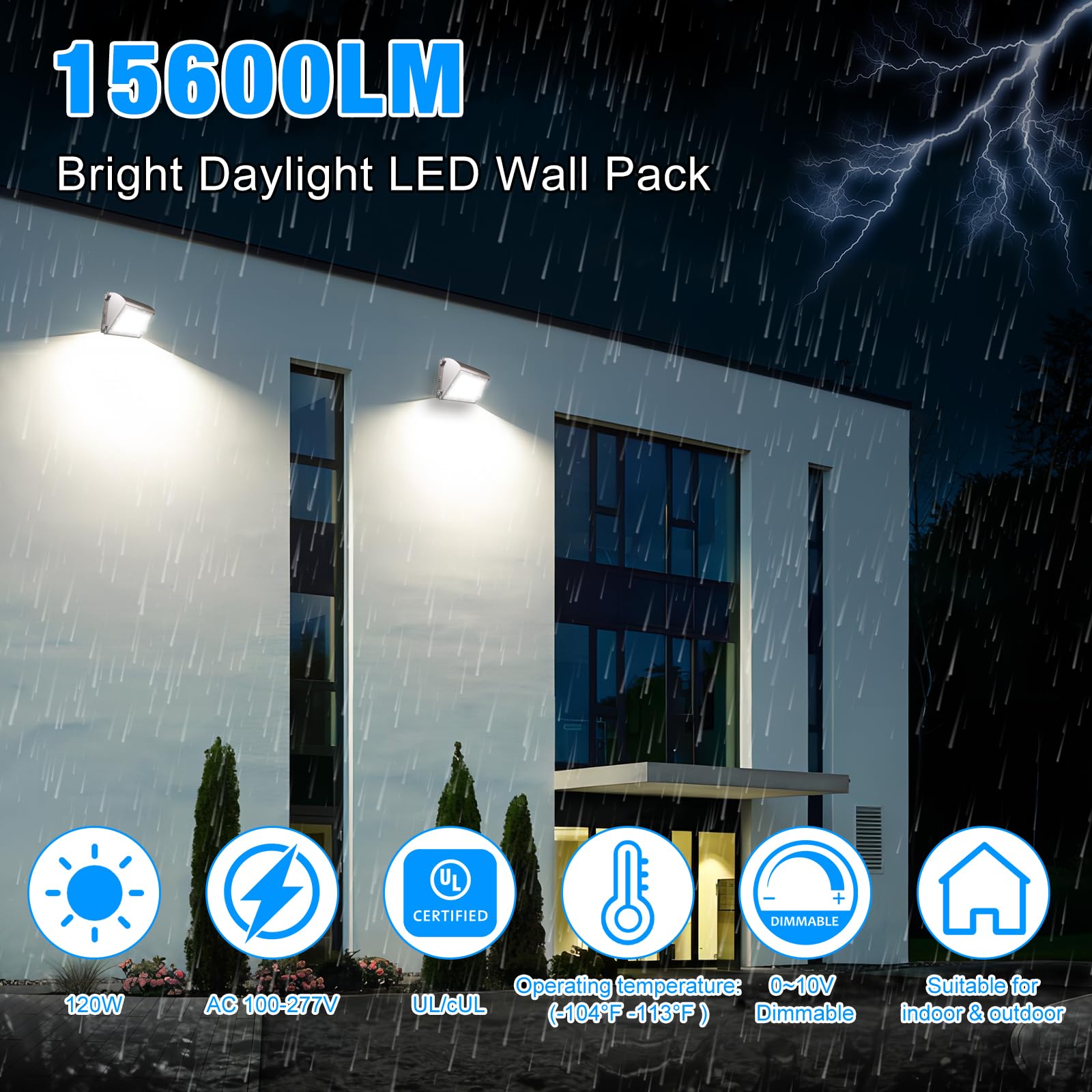 G GJIA 120W LED Wall Pack Light with Dusk to Dawn Photocell, 5000K Wall Pack Light Outdoor Led, 15600LM Waterproof Outdoor Comme