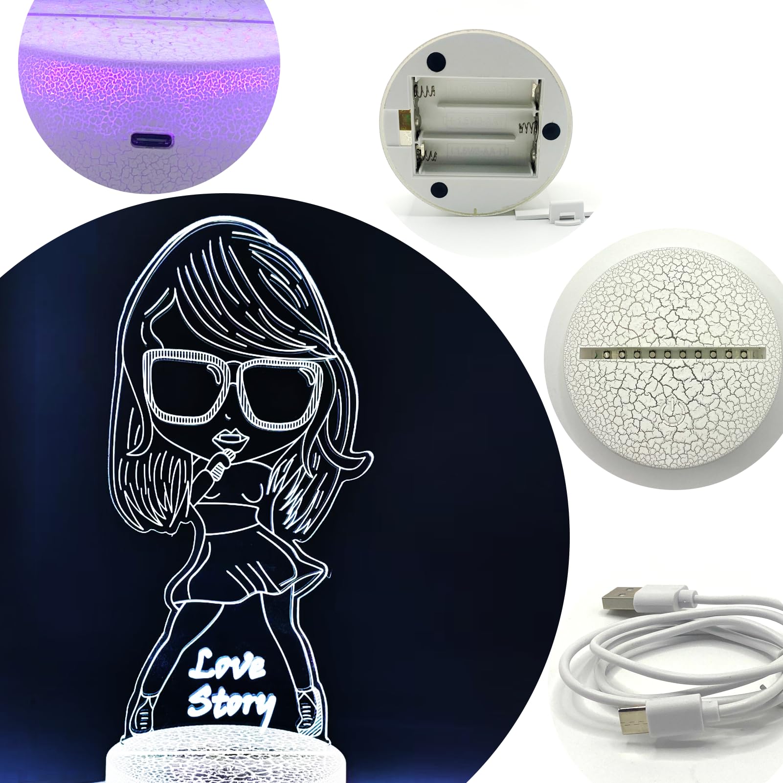 Roly Bee 3D Colorful Smart Night Light With Remote Control And Smart Touch  Suitable For Home ChildrenS Room Decoration  Music Parties  Birthdays  And Christmas Fans Best Peripheral Gifts