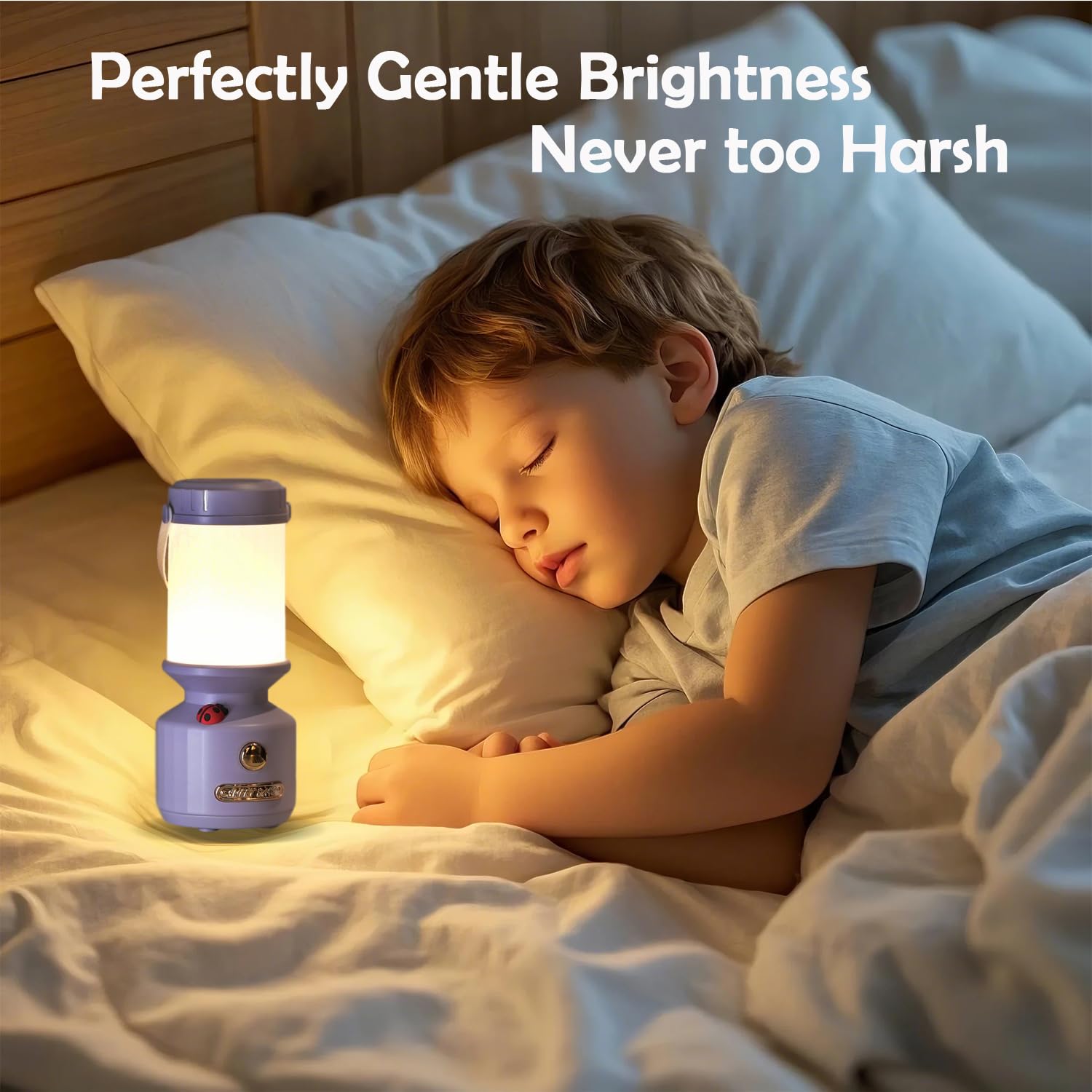 GDSZBYSM Rechargeable Purple Kids Lamp - Portable Night Light, Soft Light, ABS Material, Model PC-PP-01, Perfect for Indoor/Outdoor Use