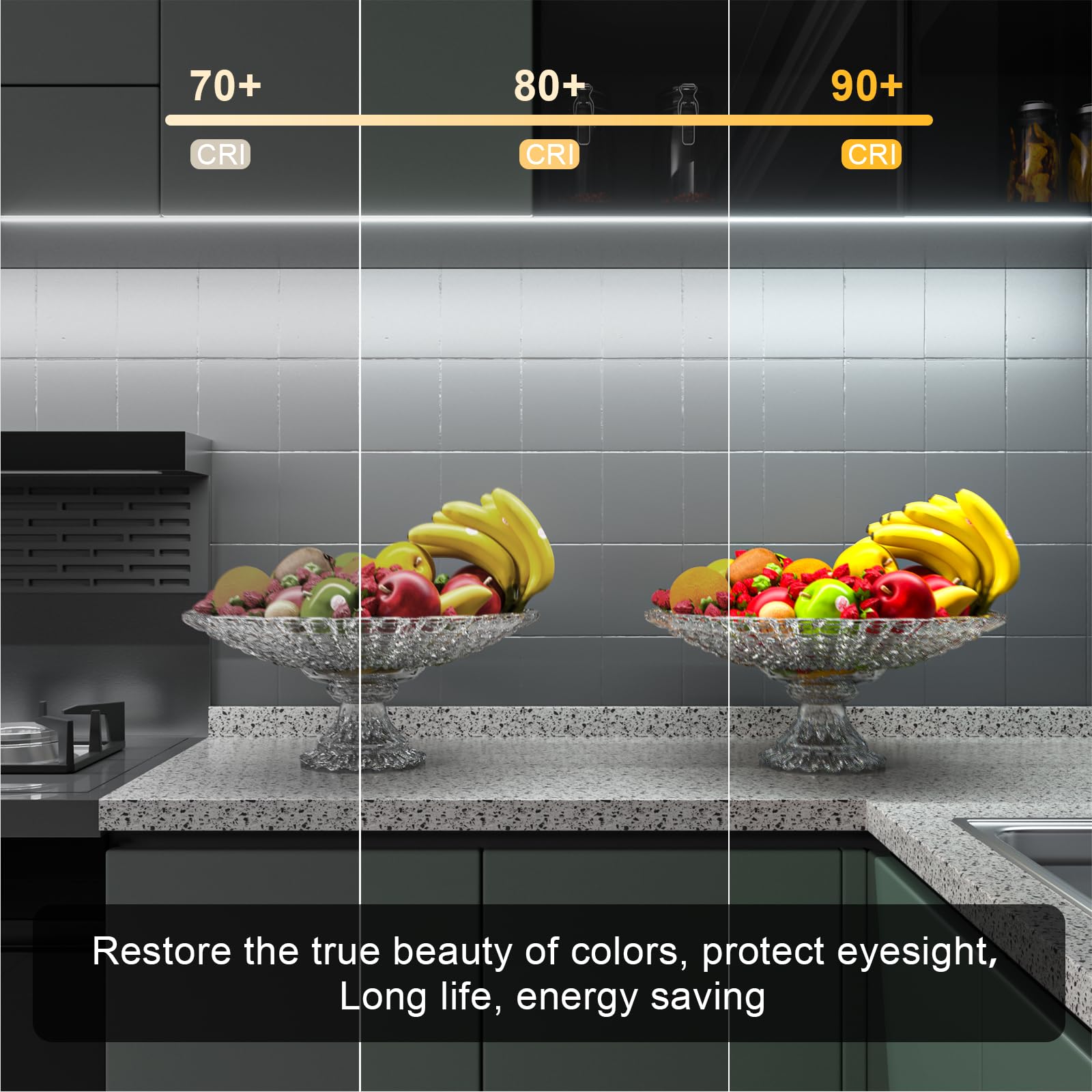 Wobane Under Cabinet Lighting,Flexible Cob Led Strip Light,Under Counter Lights For Kitchen,Mirror,Ceiling,Room,Tv,Shelf,Cupboar