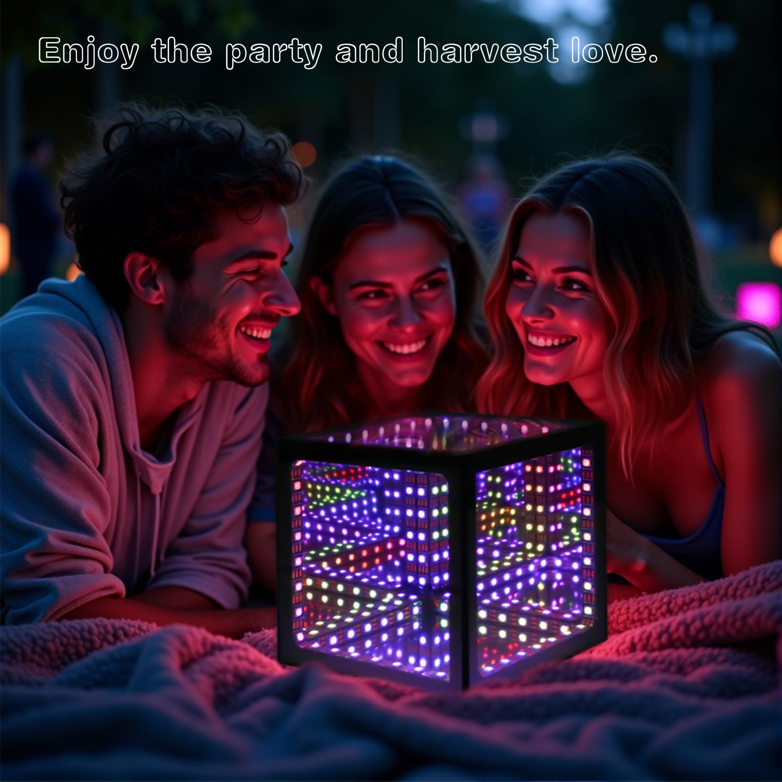 Heepulor Infinity Hyper Cube Led Light Led Controller With Stand, Controller & Sound & App Reactive Table Lamp - Cool & Creative
