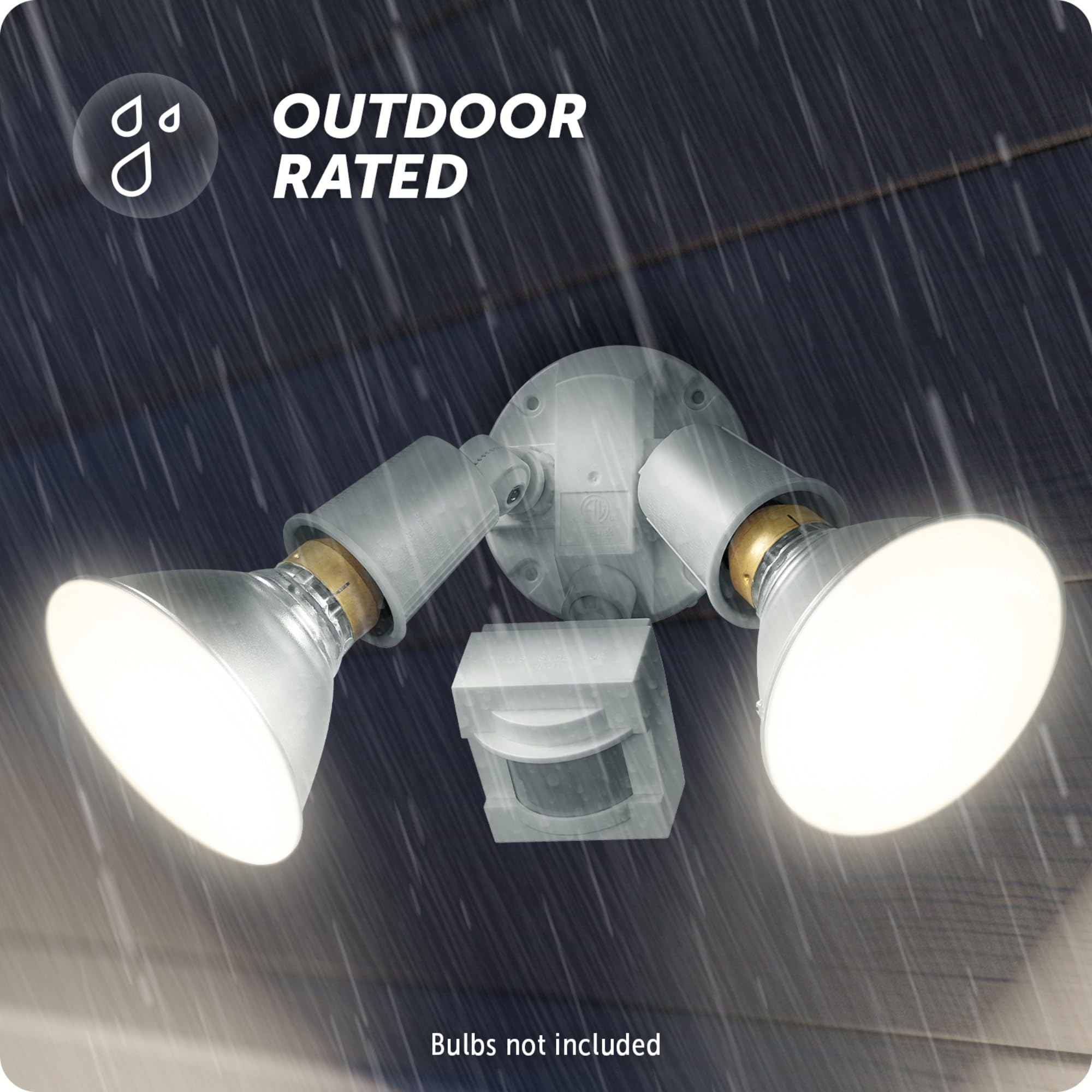 Globe Electric 17000270 110-Degree 240 W Twin Head Gray Hardwired Motion Sensor Security Flood Light, Spotlight, Outdoor, Outsid