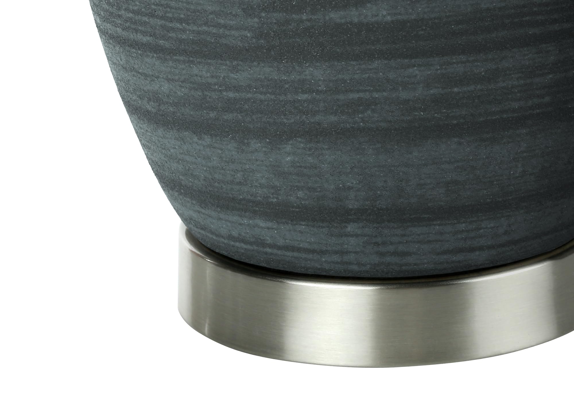 Monarch Specialties Table Lamp, Blue Ceramic, Ivory Shade, 15in L x 15in W x 24in H, Model I 9622