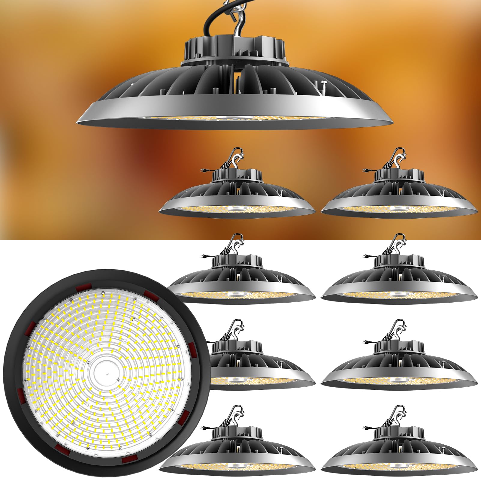 Lightdot LED High Bay Light 300W (340x1W LED) 45000lm High Bay LED Lights, AC100-277V 5000K High Bay LED Shop Light, Commercial 
