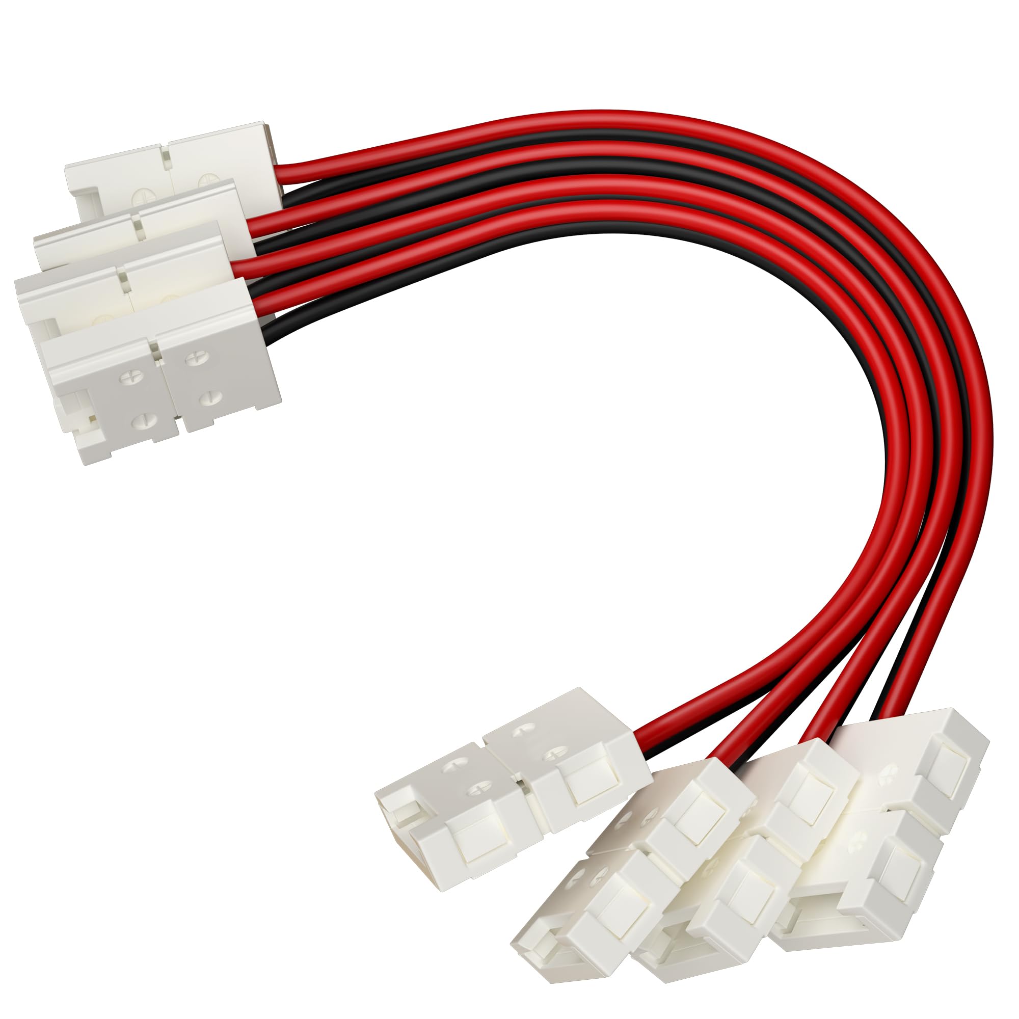 HitLights LED Light Strip Connector, 8mm Single Color 3528-6 Inch Any Angle Strip to Strip, 4 Pack