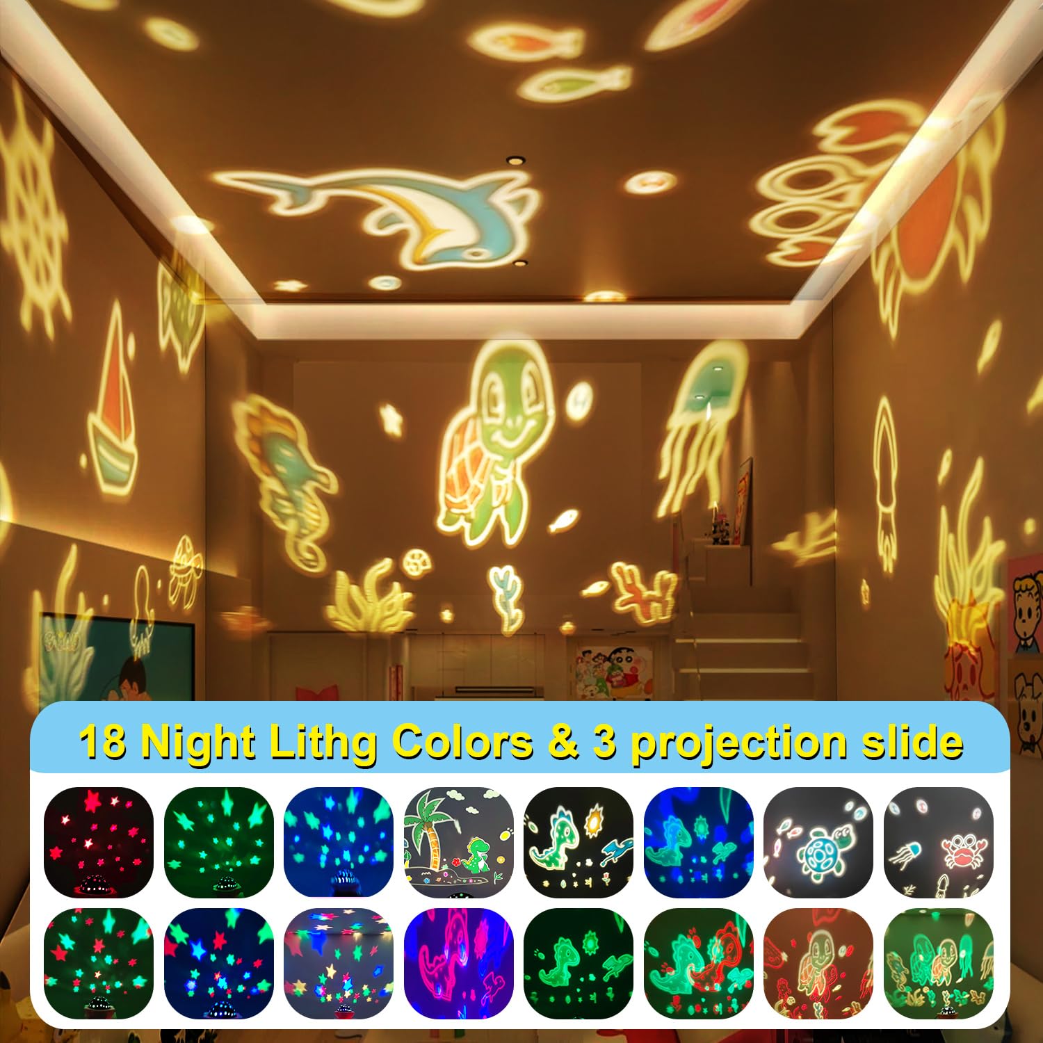 Night Light For Kids Dinosaur Night Lights Projector Remote Dimmable Timer Star Projector 360?Slient Ocean Lights For Ceiling Projector Christmas Birthday Gifts For Boys&Room Decor